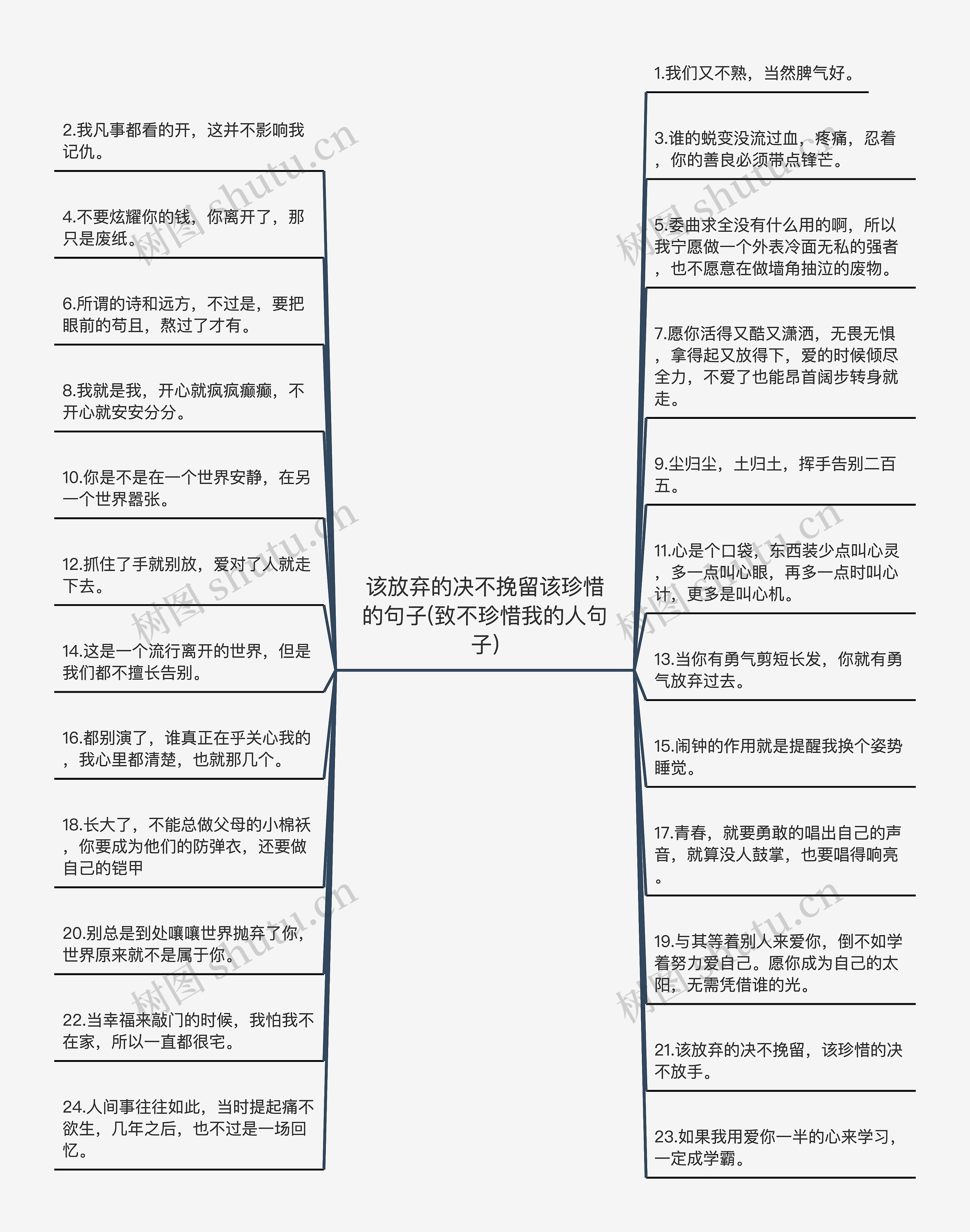 该放弃的决不挽留该珍惜的句子(致不珍惜我的人句子)思维导图