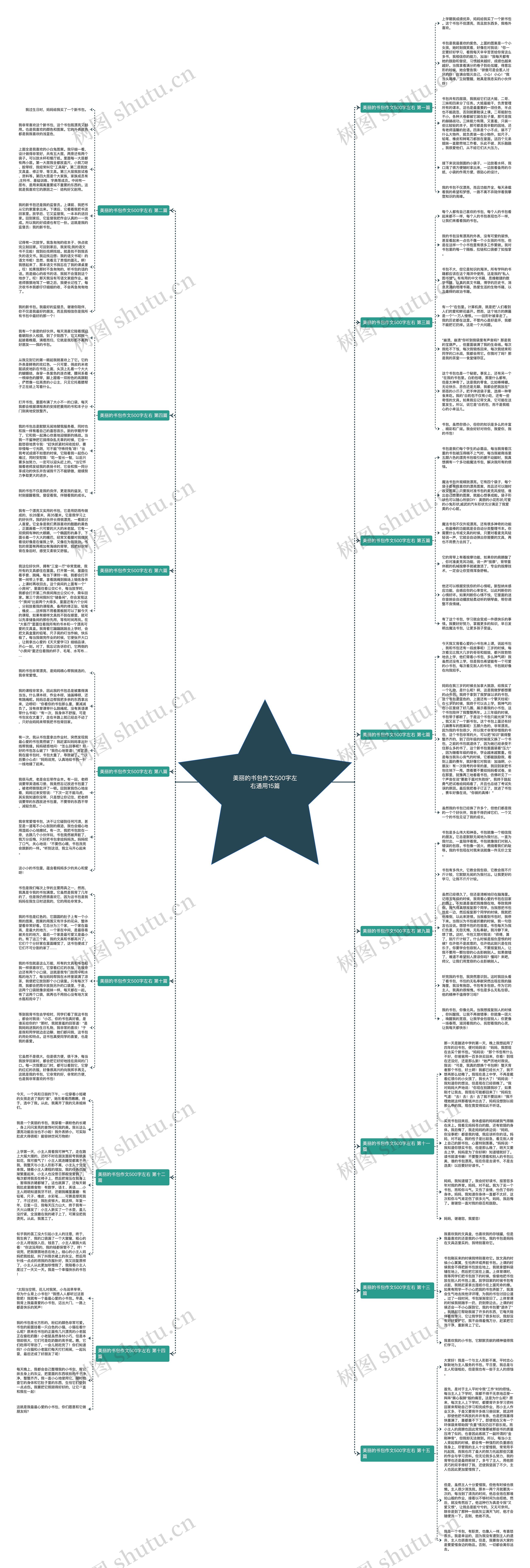 美丽的书包作文500字左右通用15篇思维导图