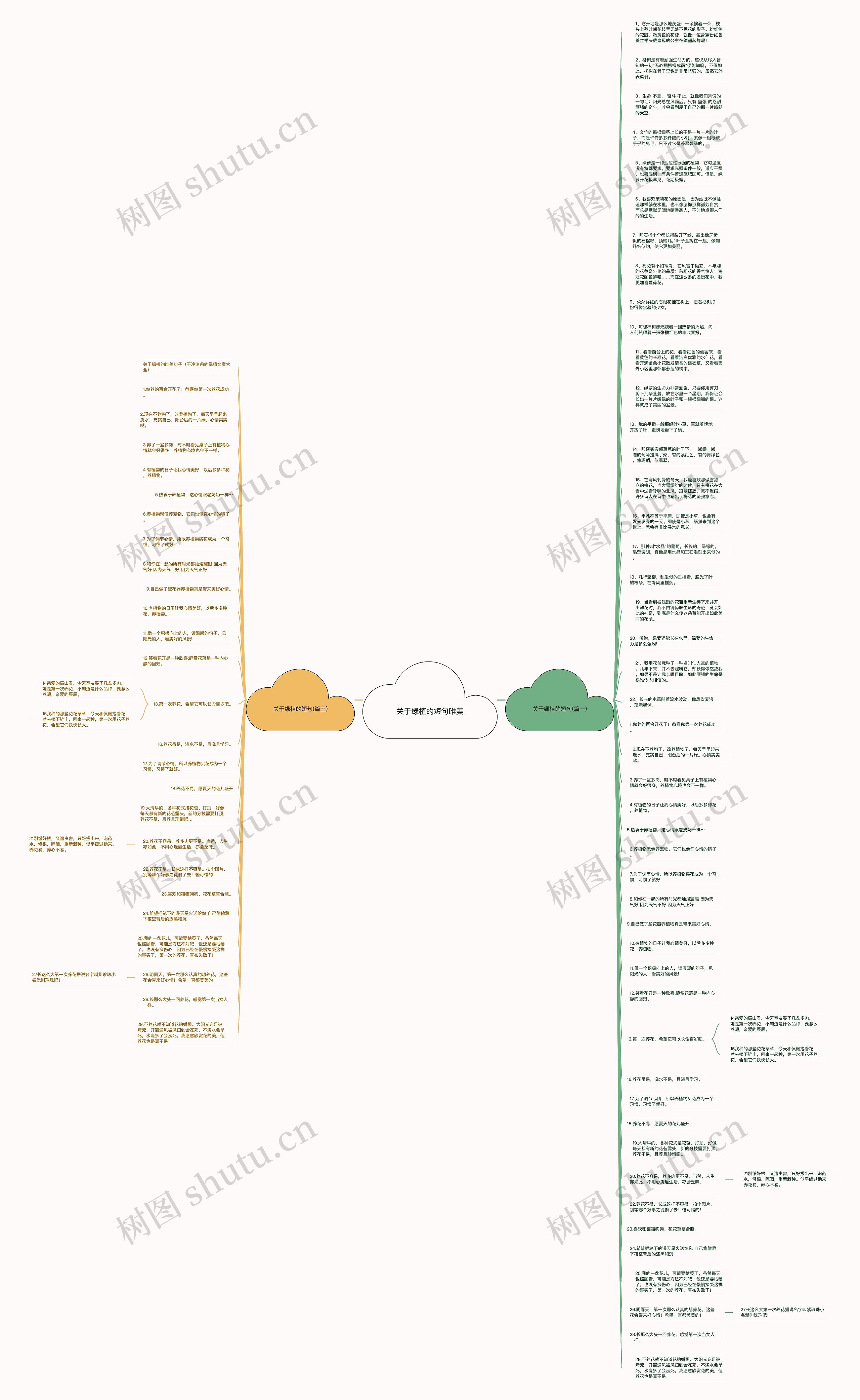 关于绿植的短句唯美思维导图
