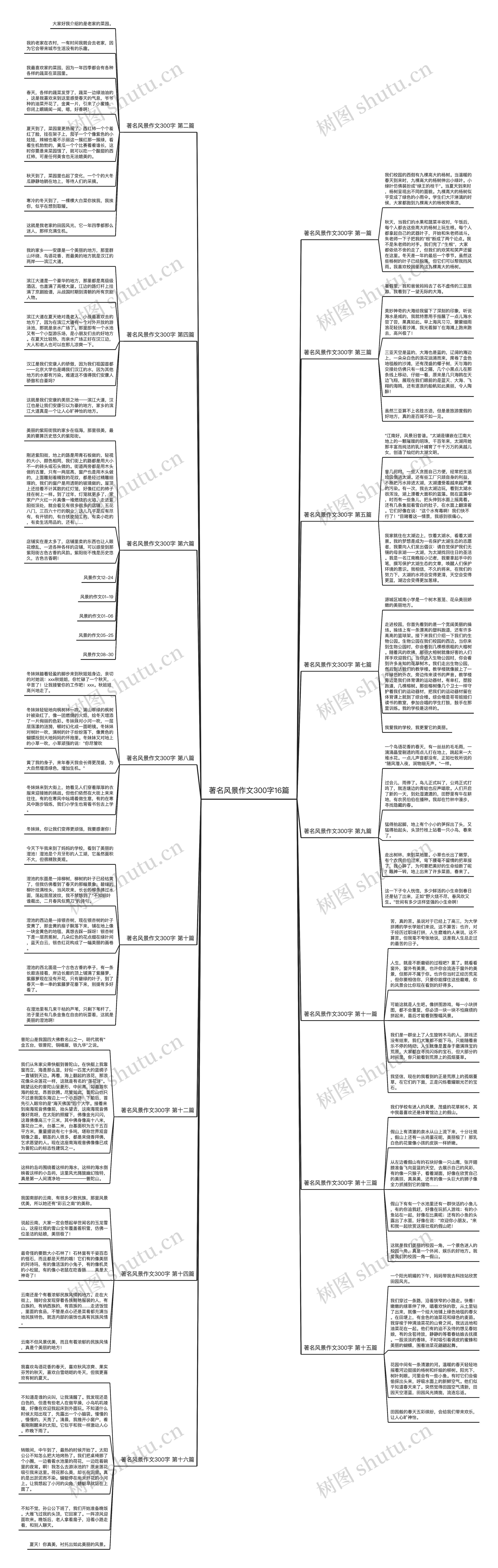 著名风景作文300字16篇思维导图