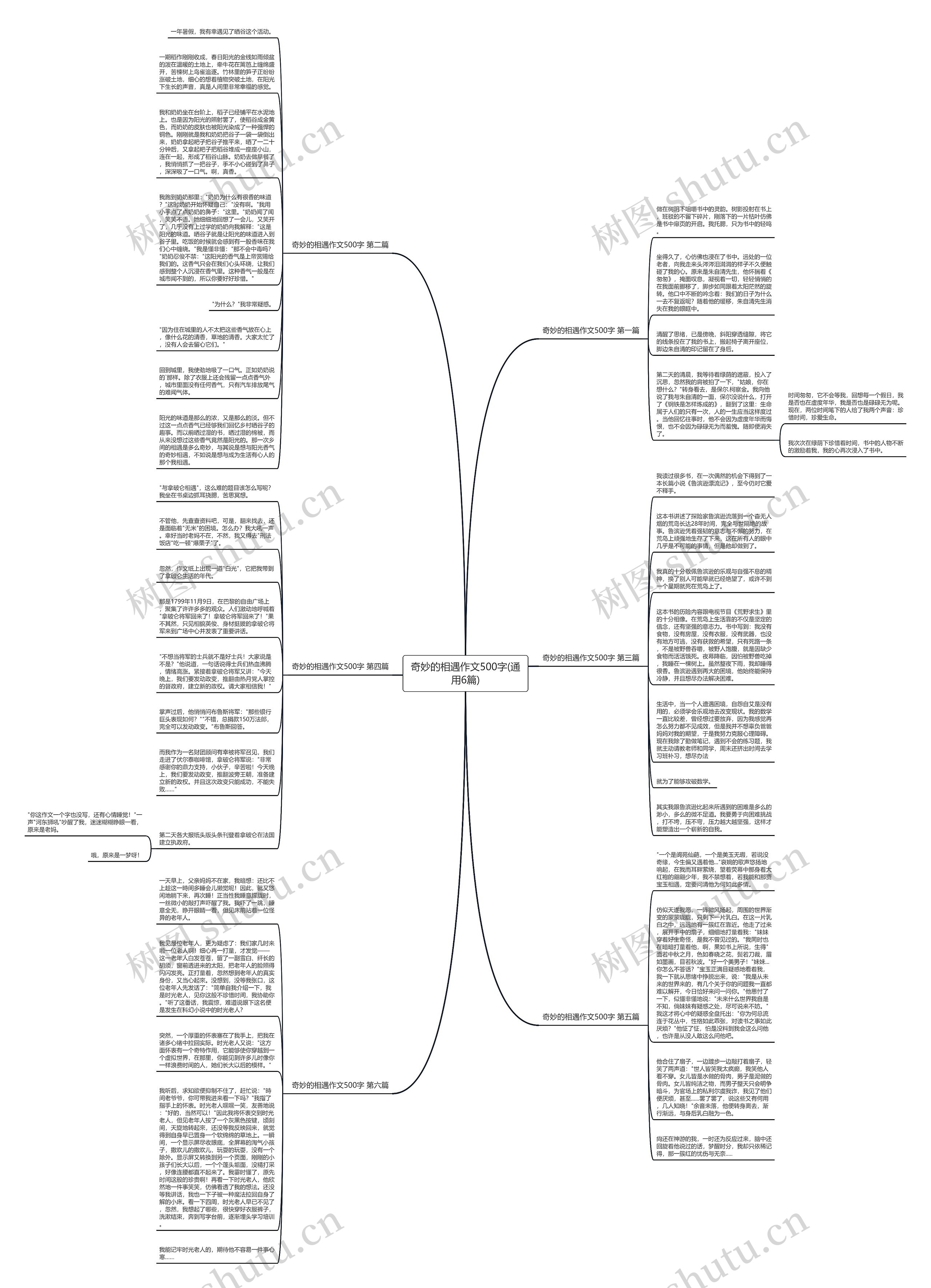 奇妙的相遇作文500字(通用6篇)思维导图