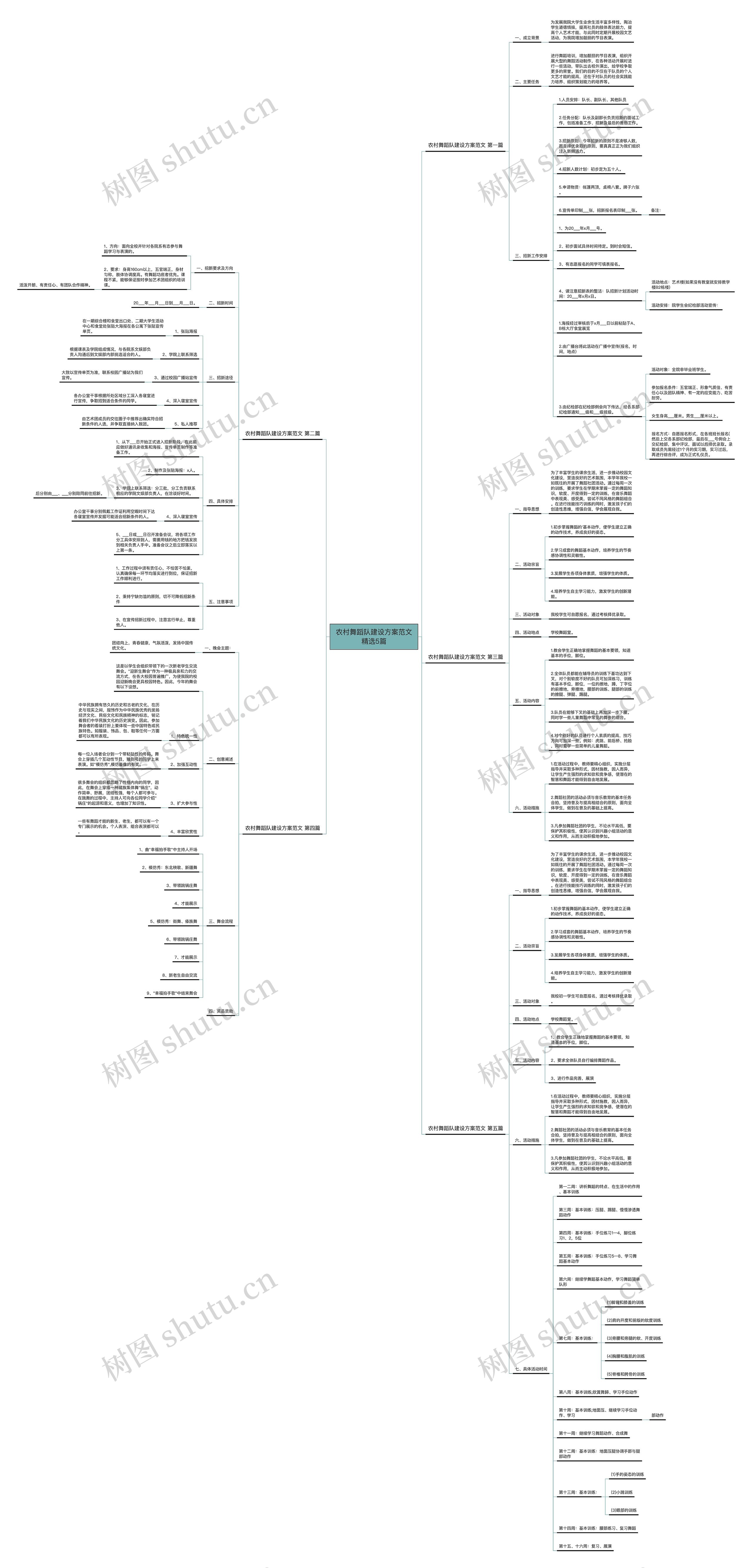 农村舞蹈队建设方案范文精选5篇思维导图