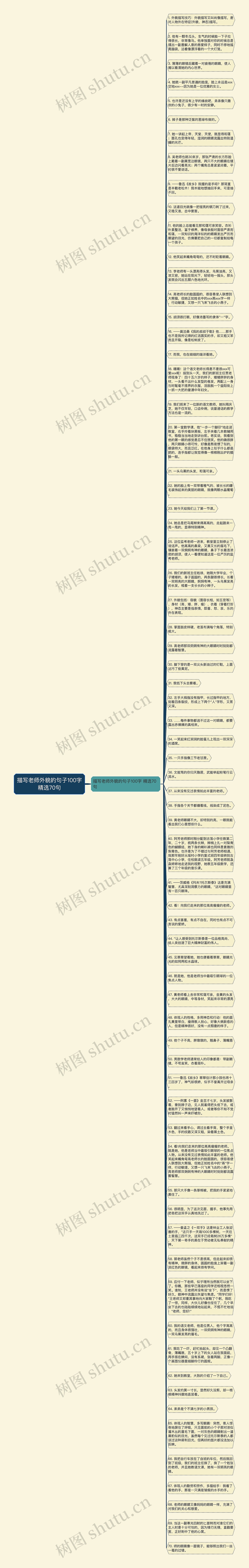 描写老师外貌的句子100字精选70句