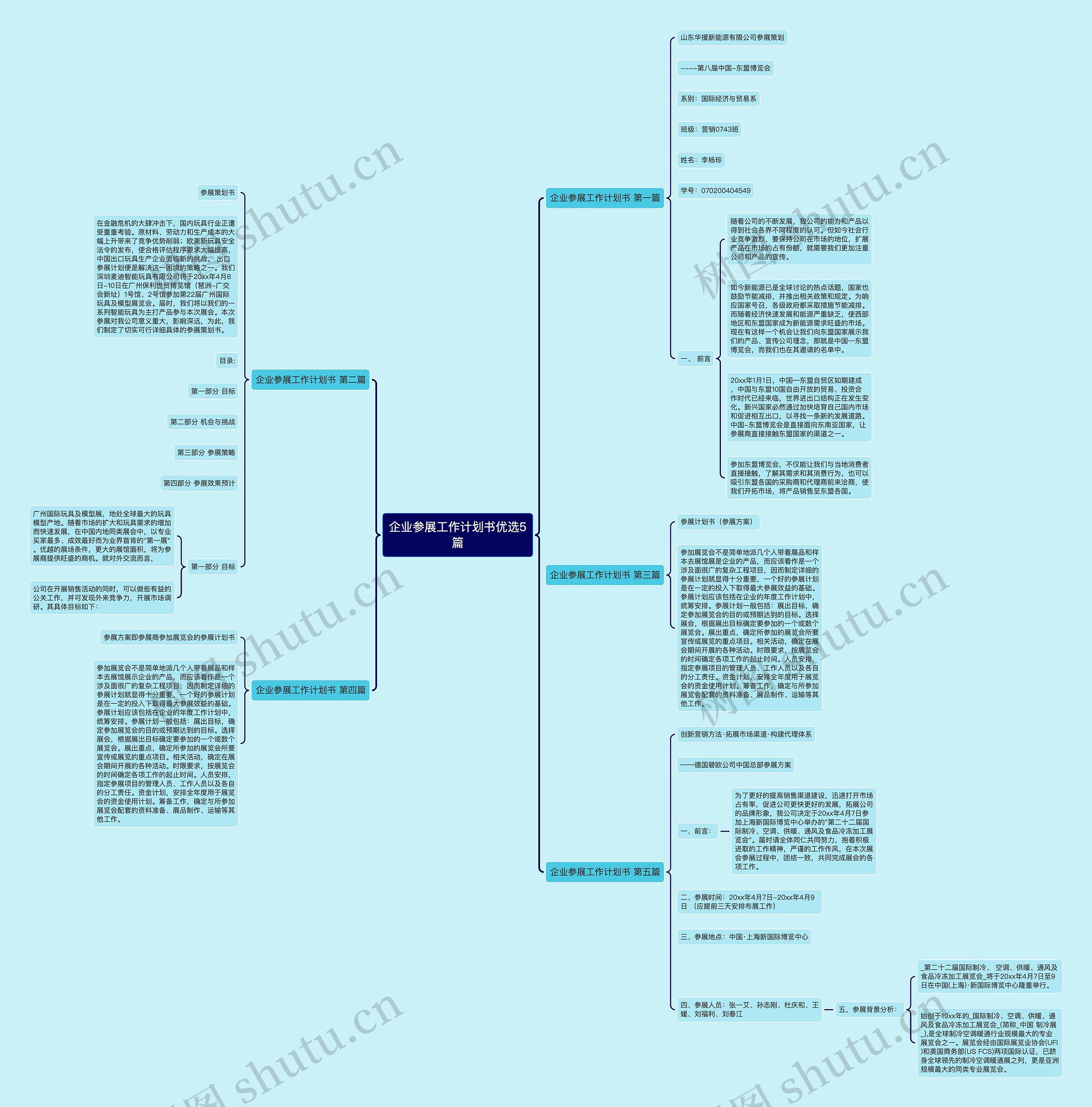 企业参展工作计划书优选5篇思维导图