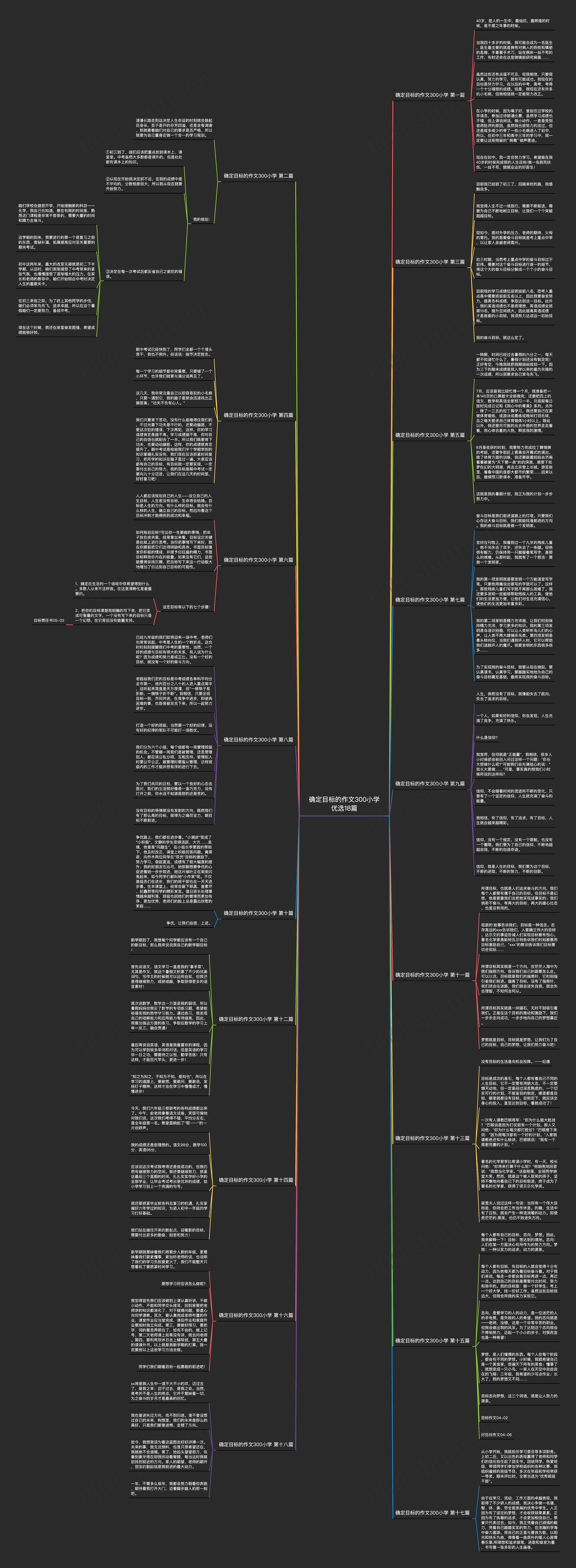 确定目标的作文300小学优选18篇思维导图