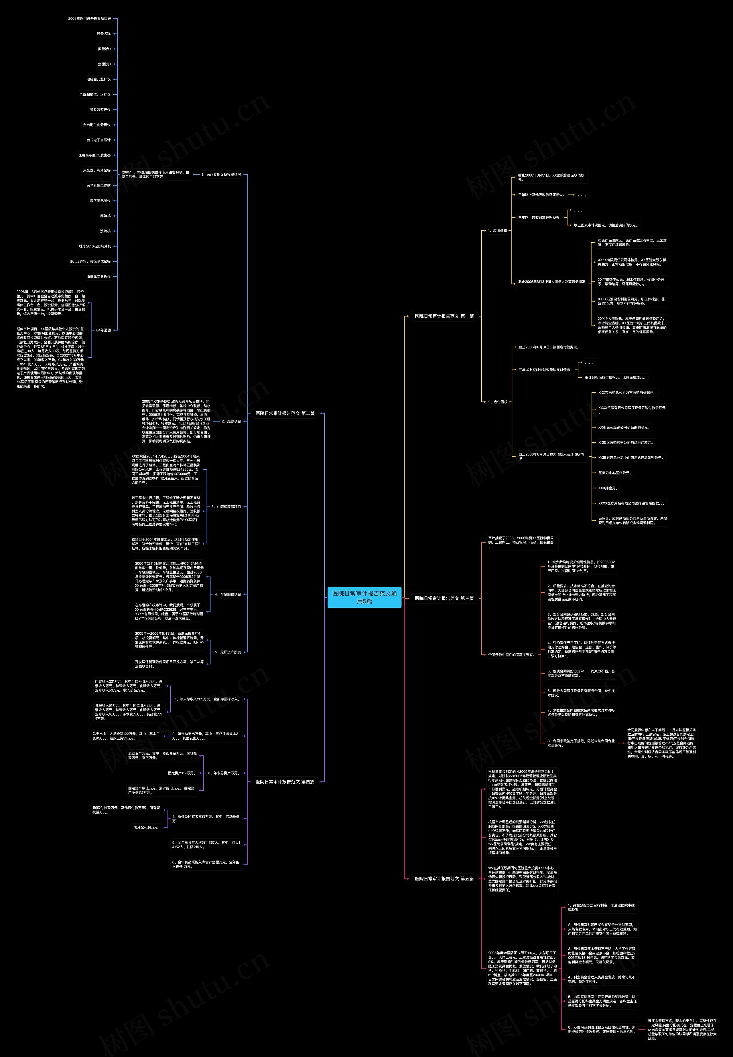 医院日常审计报告范文通用5篇思维导图