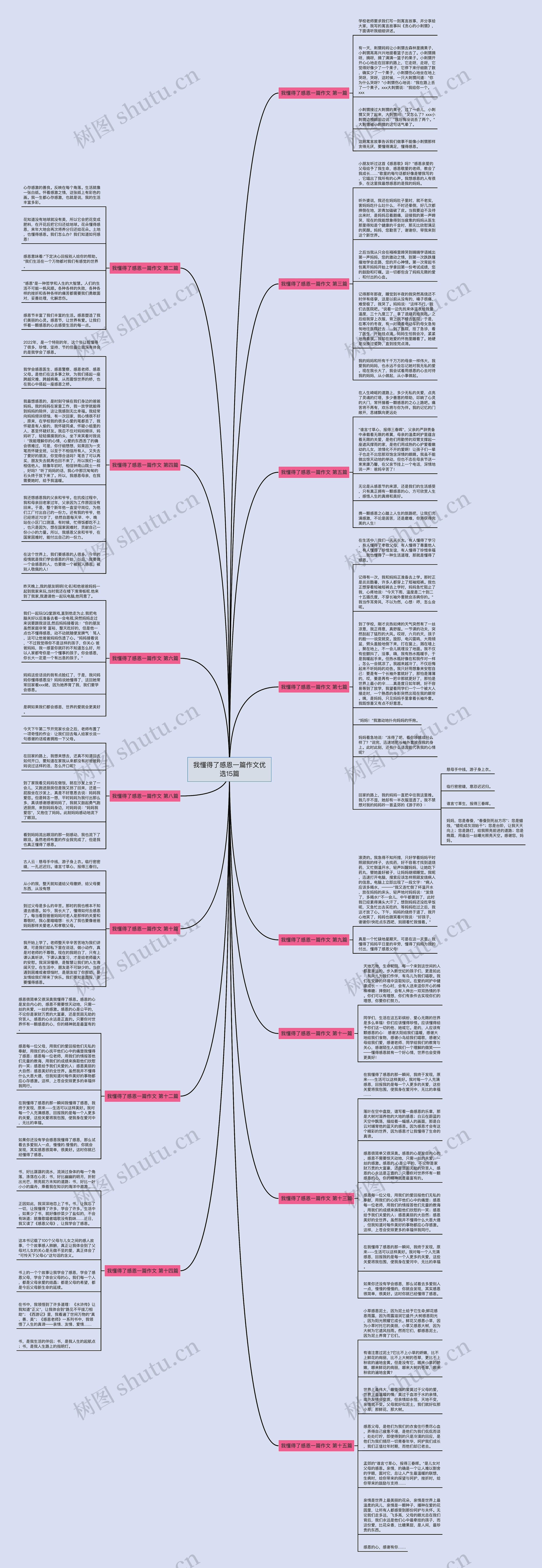 我懂得了感恩一篇作文优选15篇思维导图