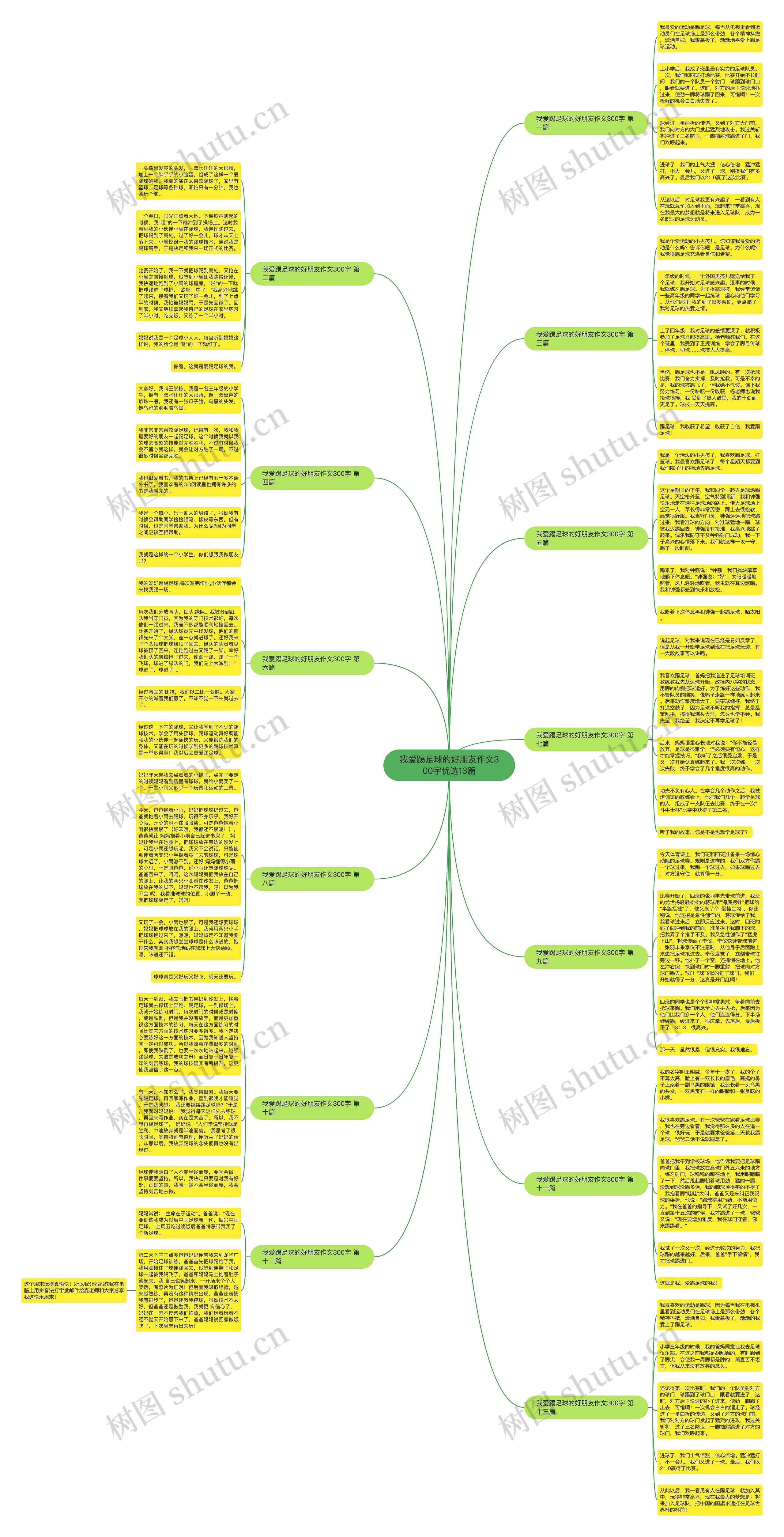 我爱踢足球的好朋友作文300字优选13篇思维导图