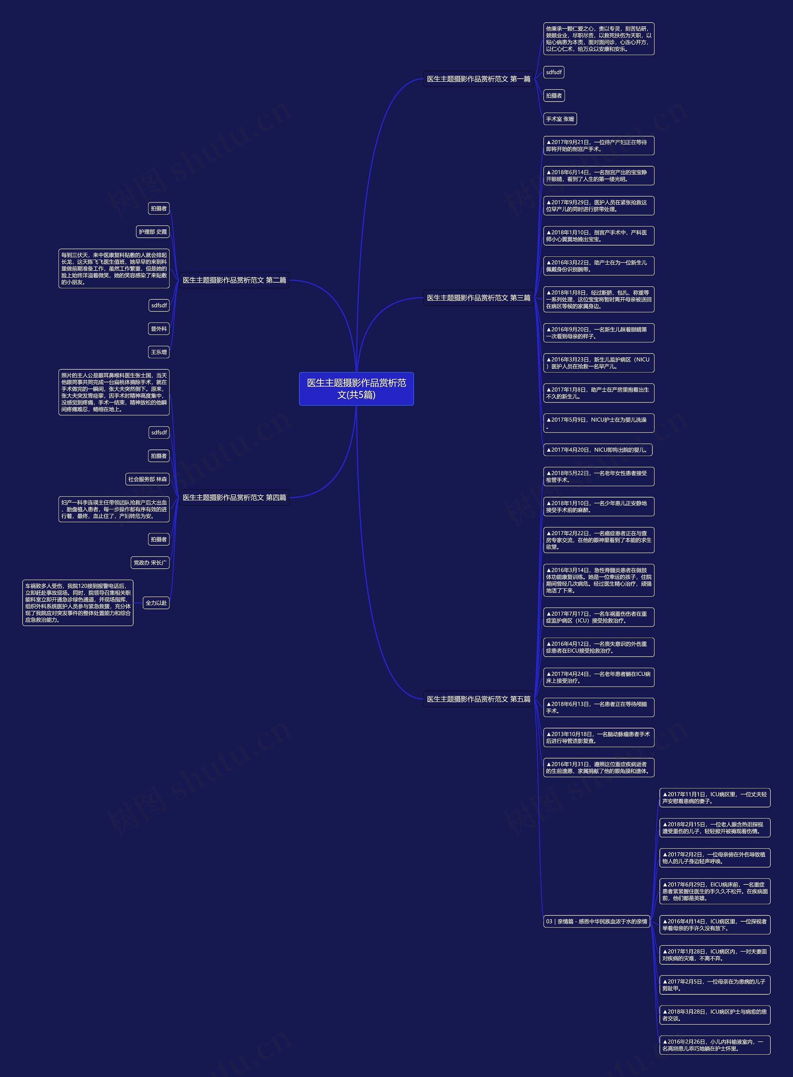 医生主题摄影作品赏析范文(共5篇)思维导图