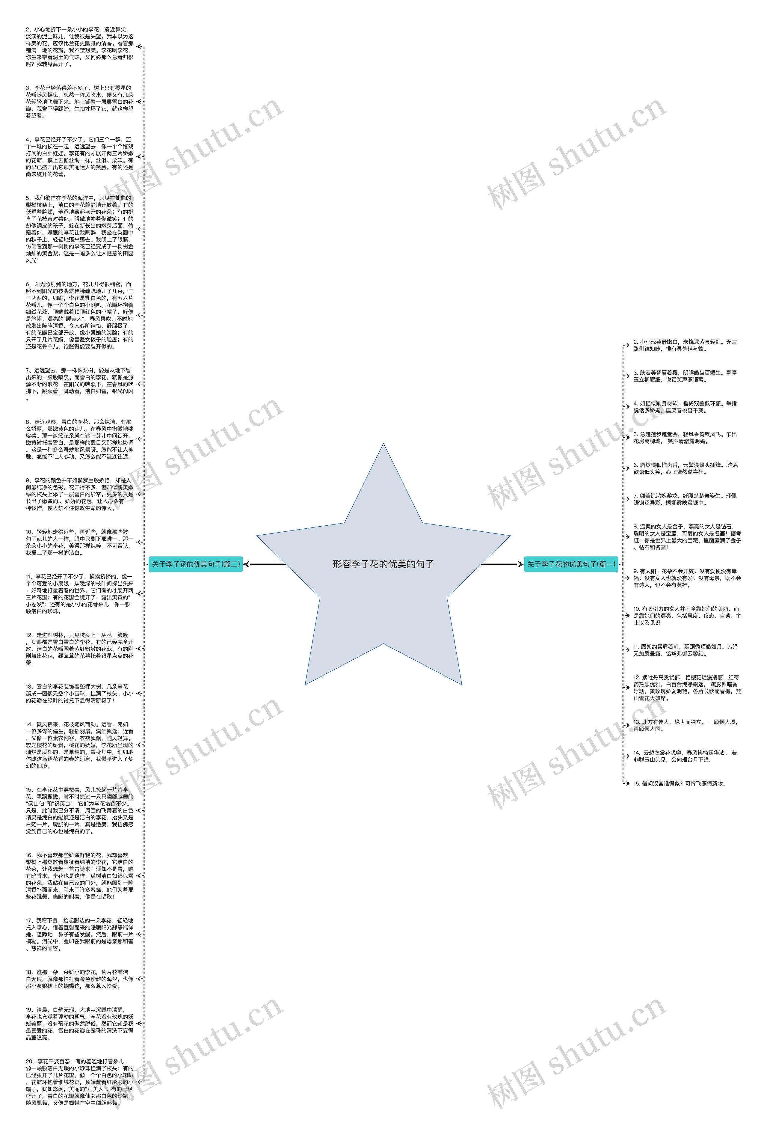 形容李子花的优美的句子思维导图
