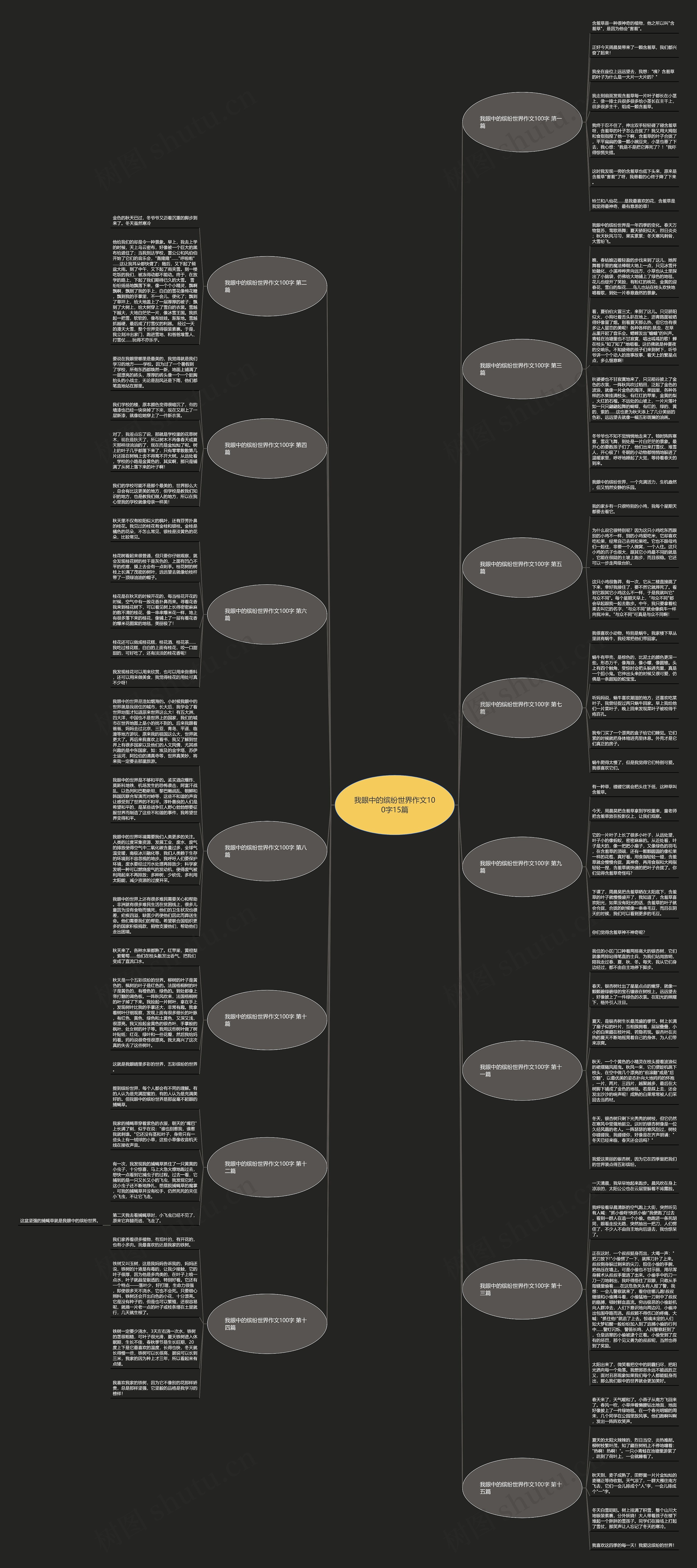 我眼中的缤纷世界作文100字15篇思维导图