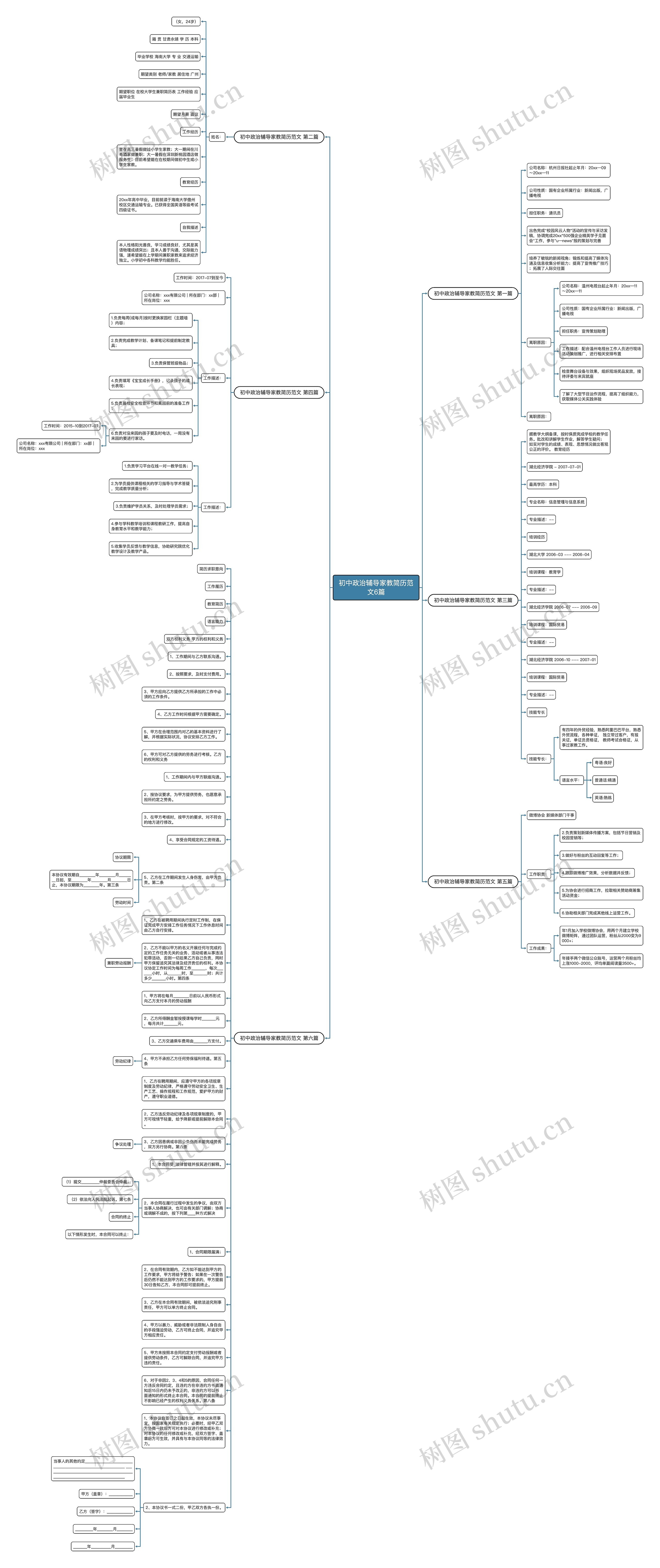 初中政治辅导家教简历范文6篇思维导图