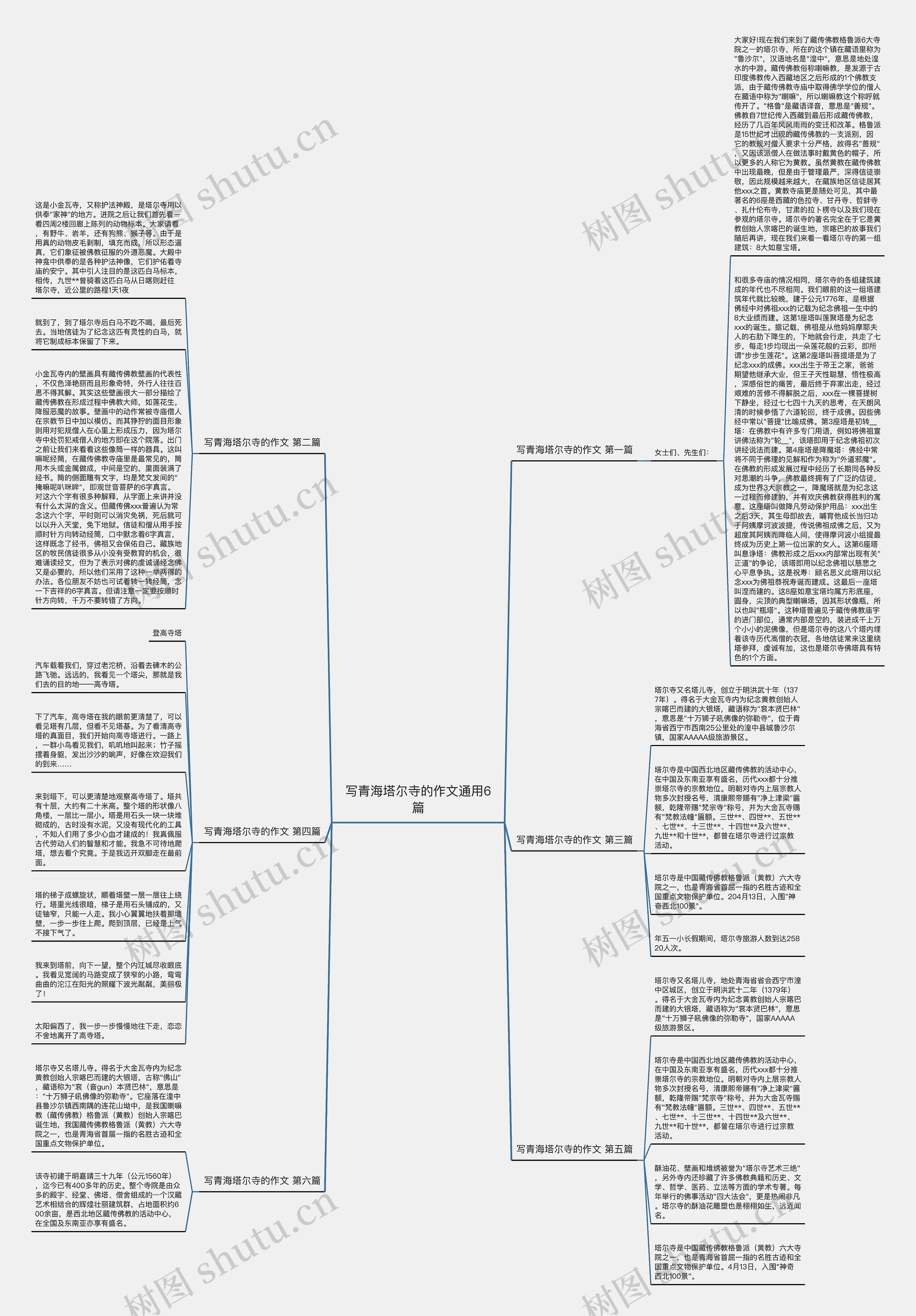 写青海塔尔寺的作文通用6篇思维导图
