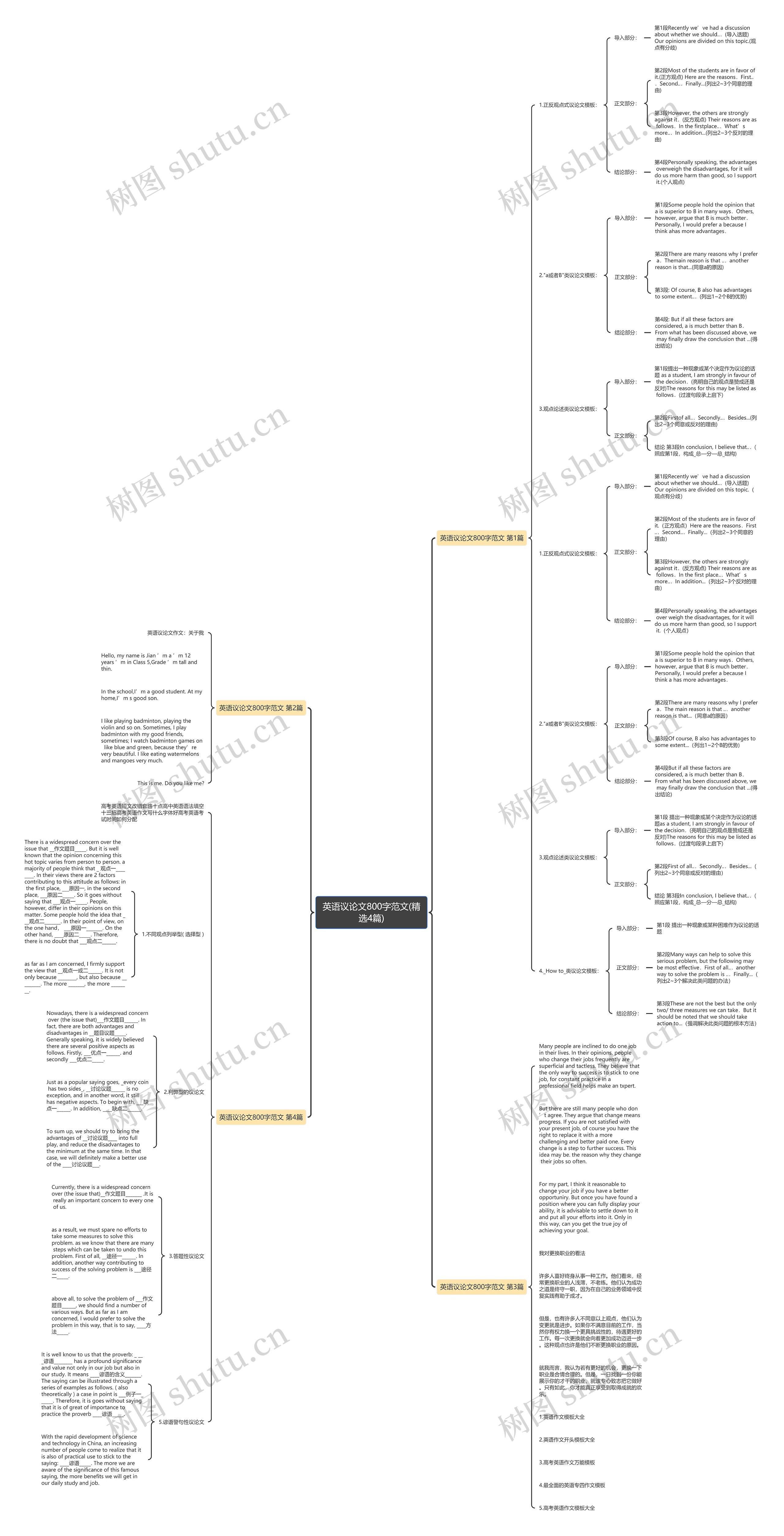 英语议论文800字范文(精选4篇)思维导图