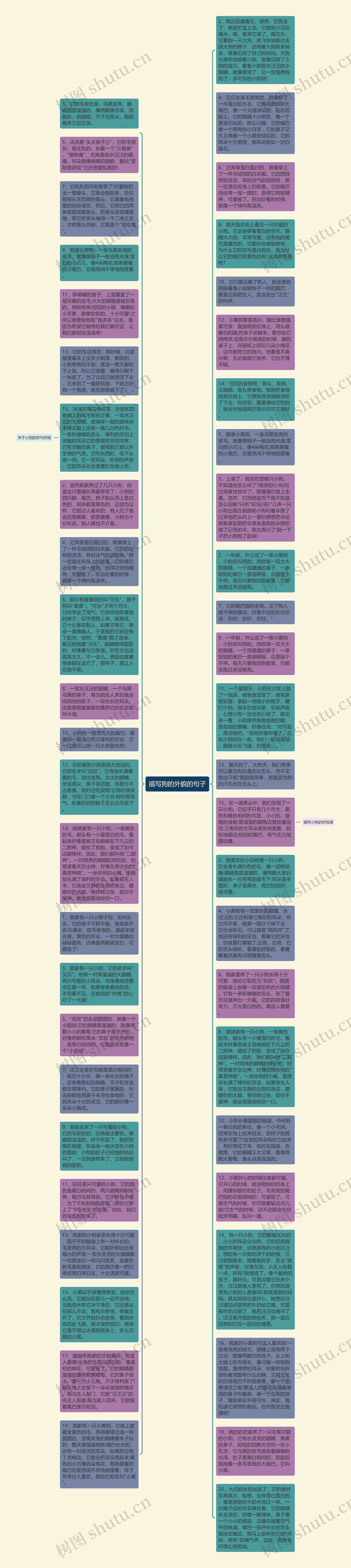 描写狗的外貌的句子思维导图