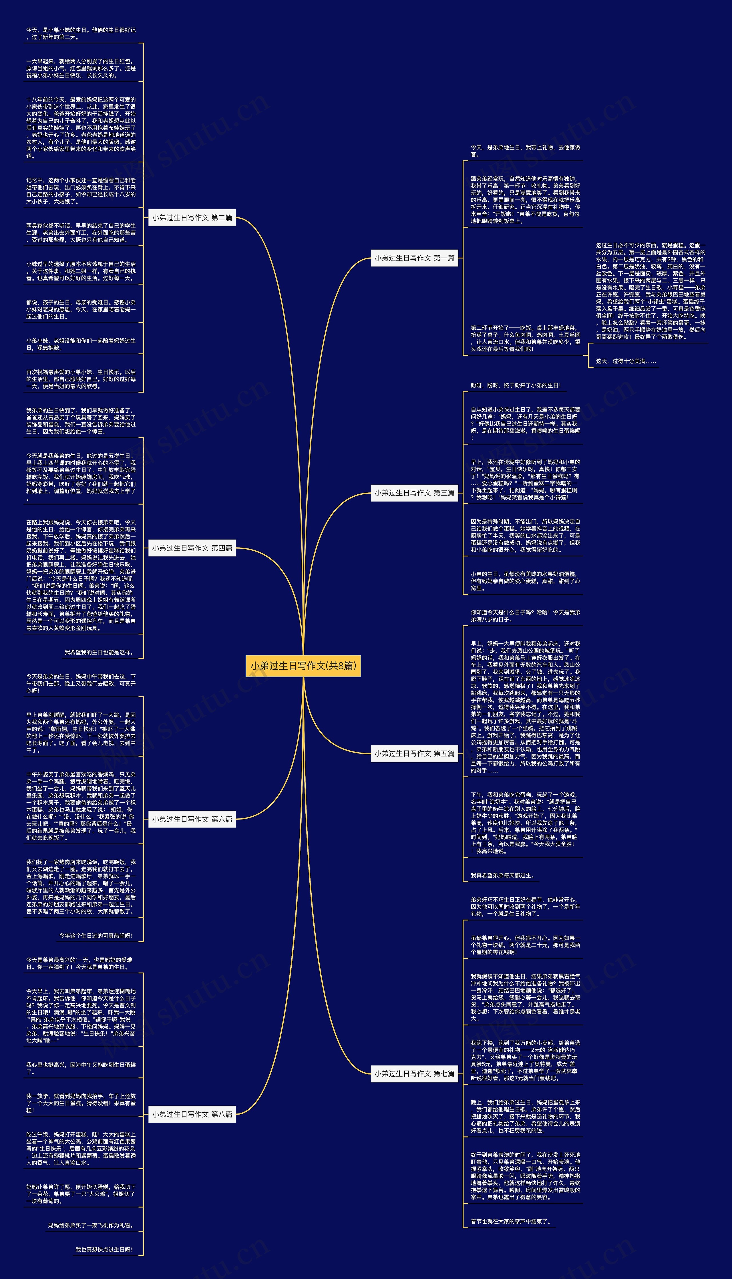 小弟过生日写作文(共8篇)思维导图