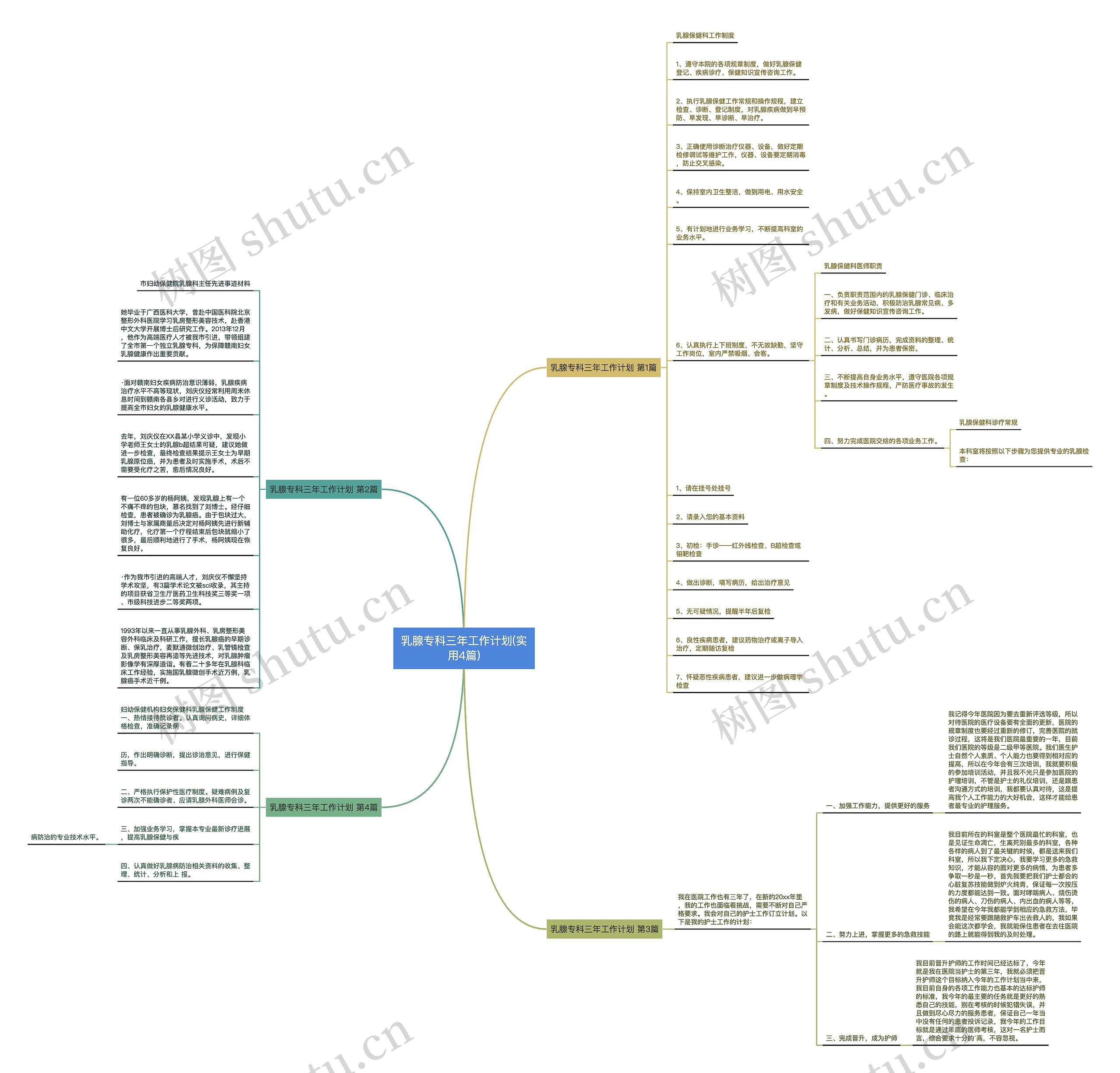 乳腺专科三年工作计划(实用4篇)思维导图