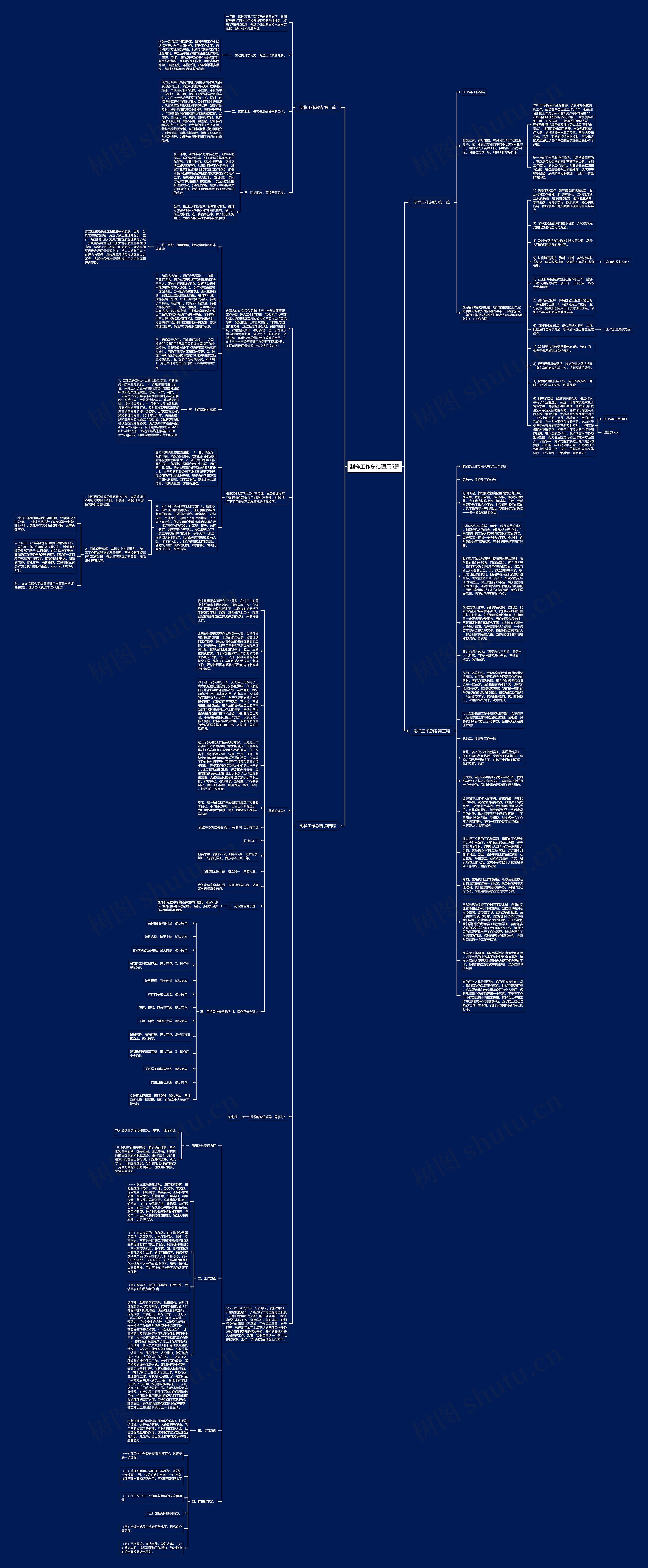 制样工作总结通用5篇思维导图