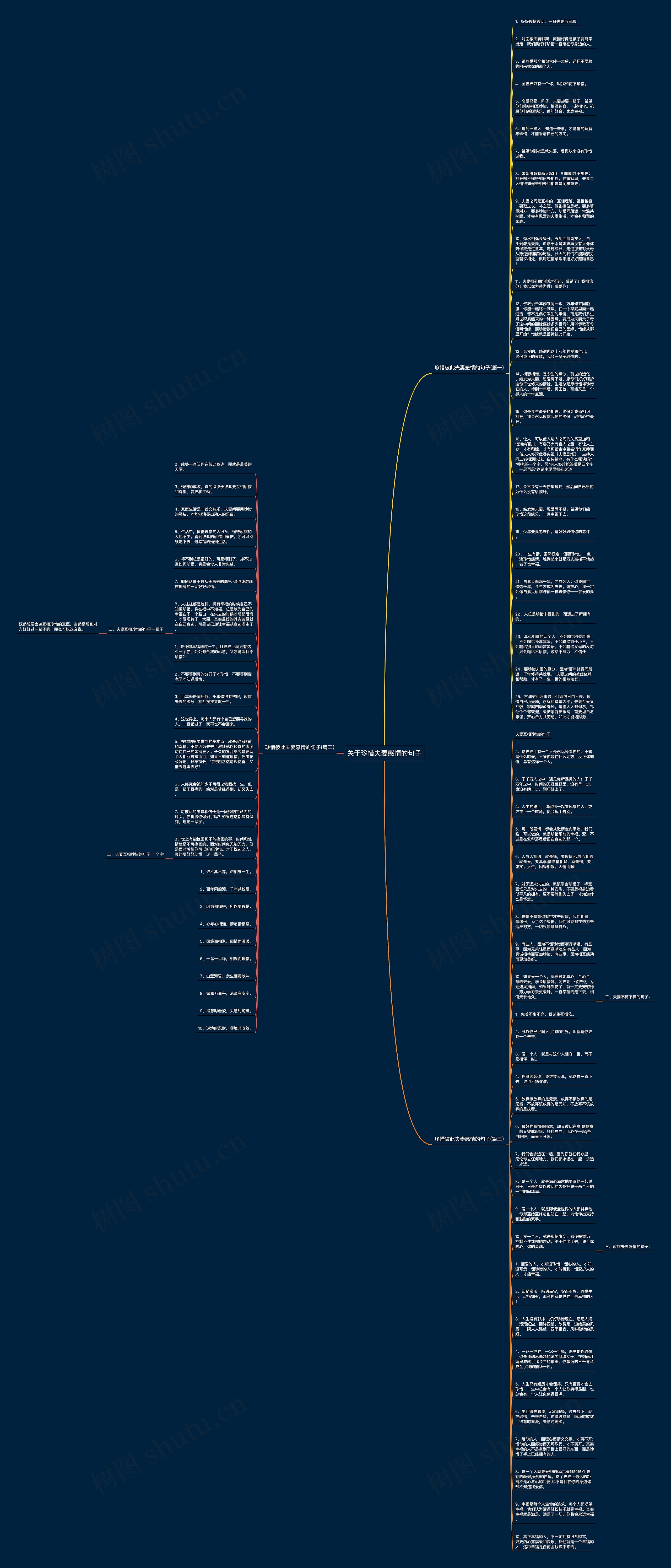 关于珍惜夫妻感情的句子思维导图