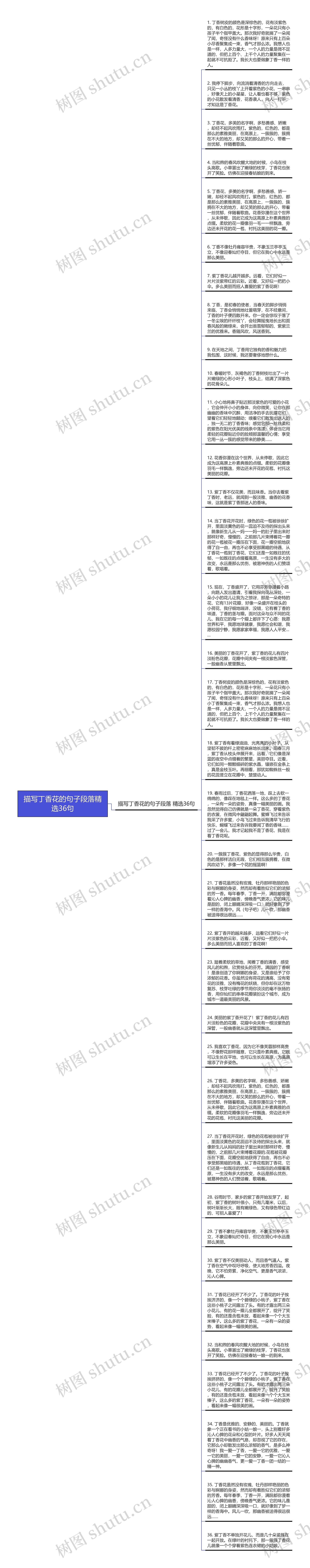 描写丁香花的句子段落精选36句思维导图