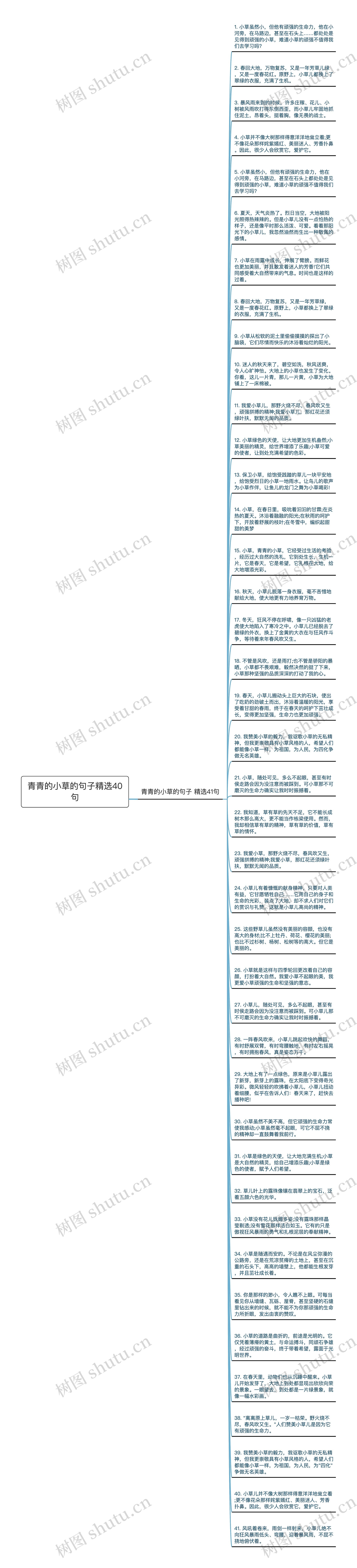 青青的小草的句子精选40句思维导图