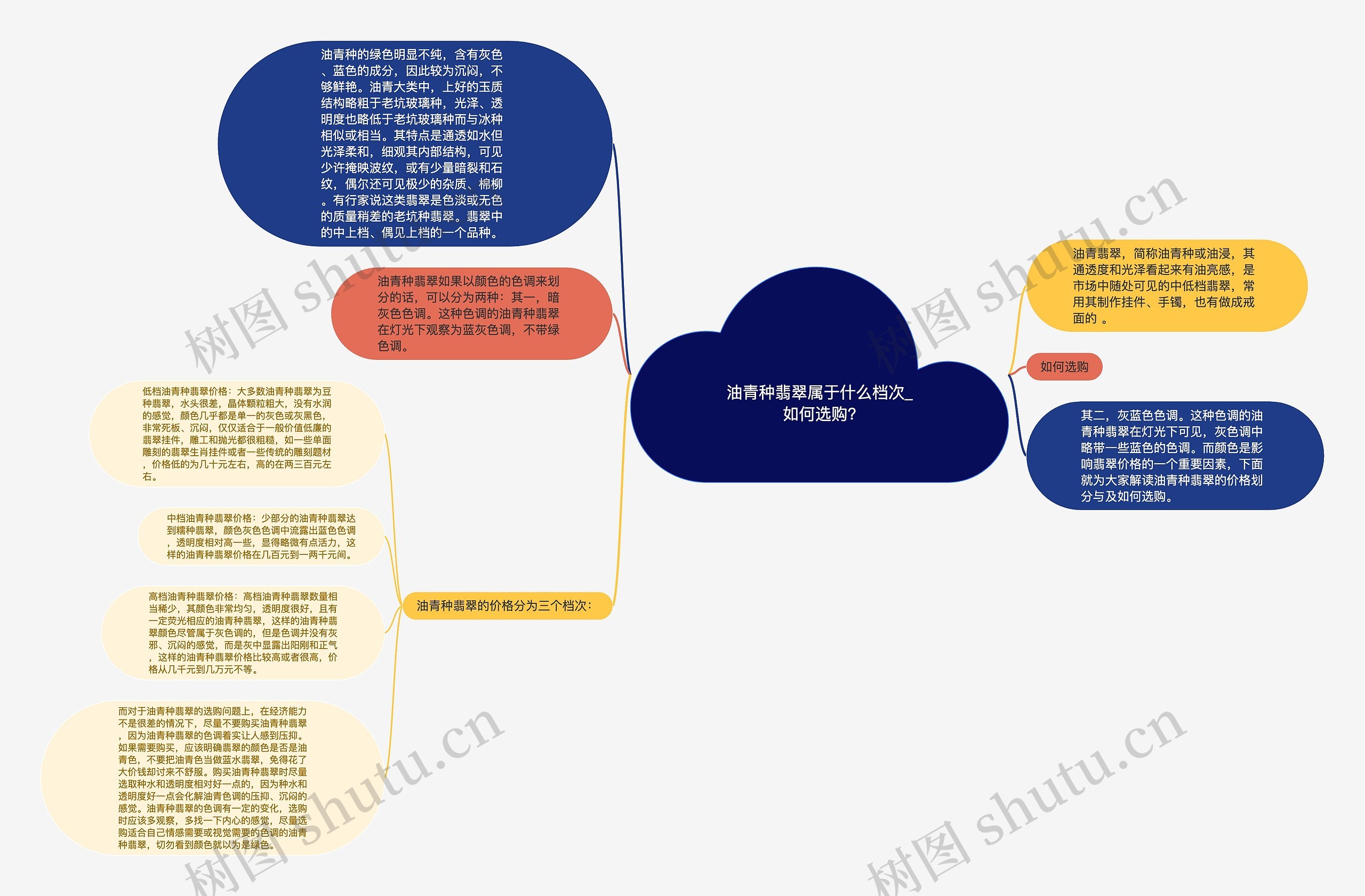 油青种翡翠属于什么档次_如何选购?思维导图