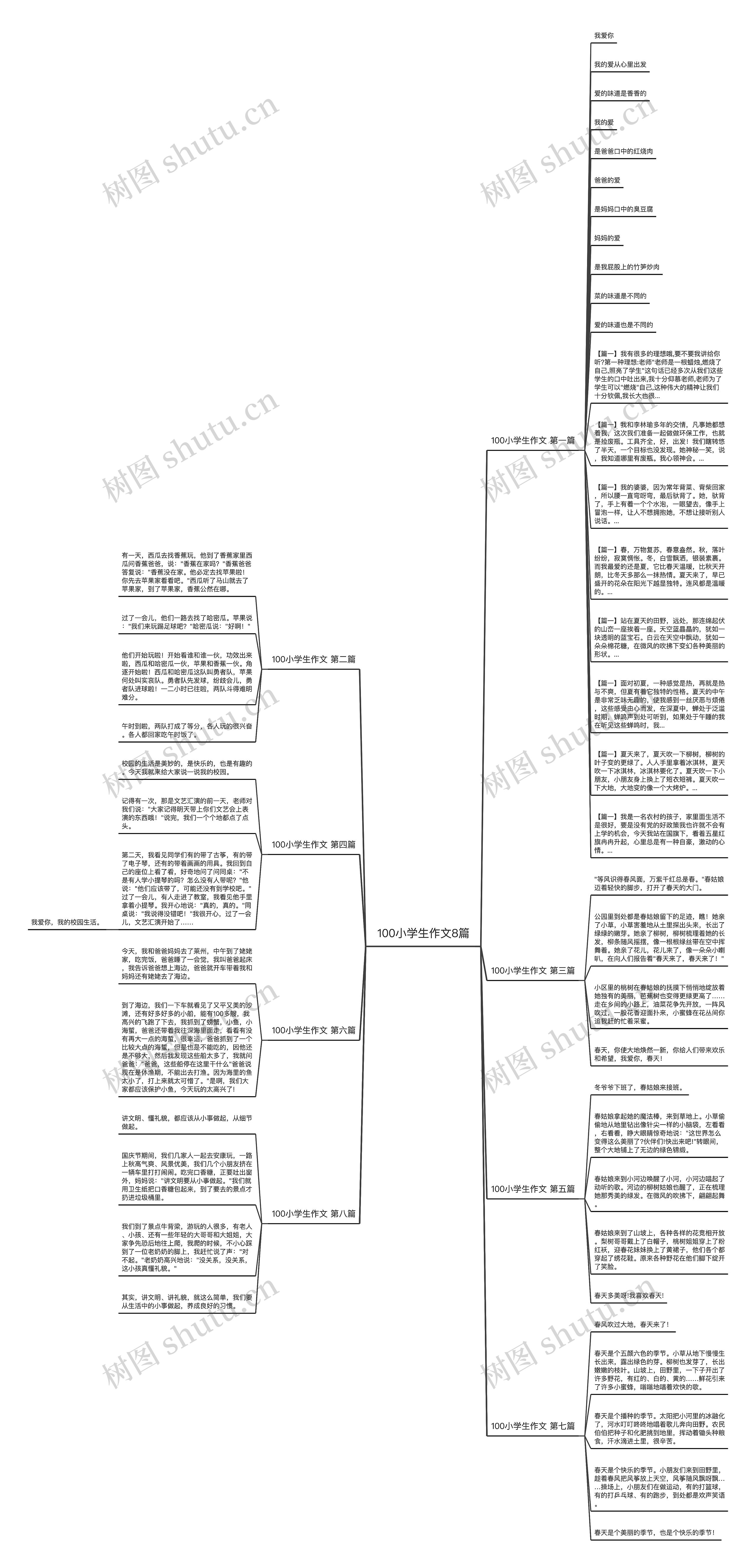 100小学生作文8篇思维导图