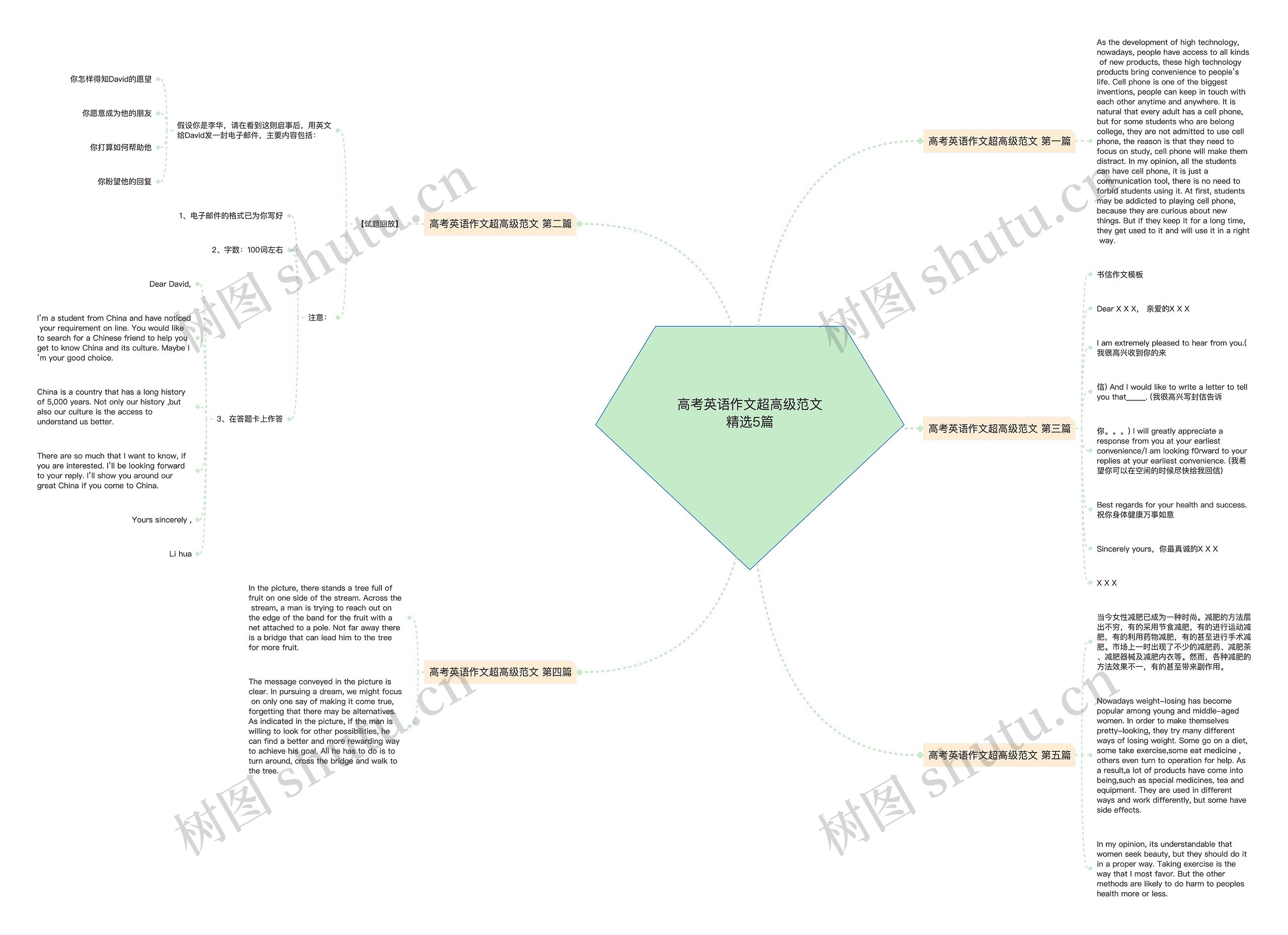 高考英语作文超高级范文精选5篇思维导图