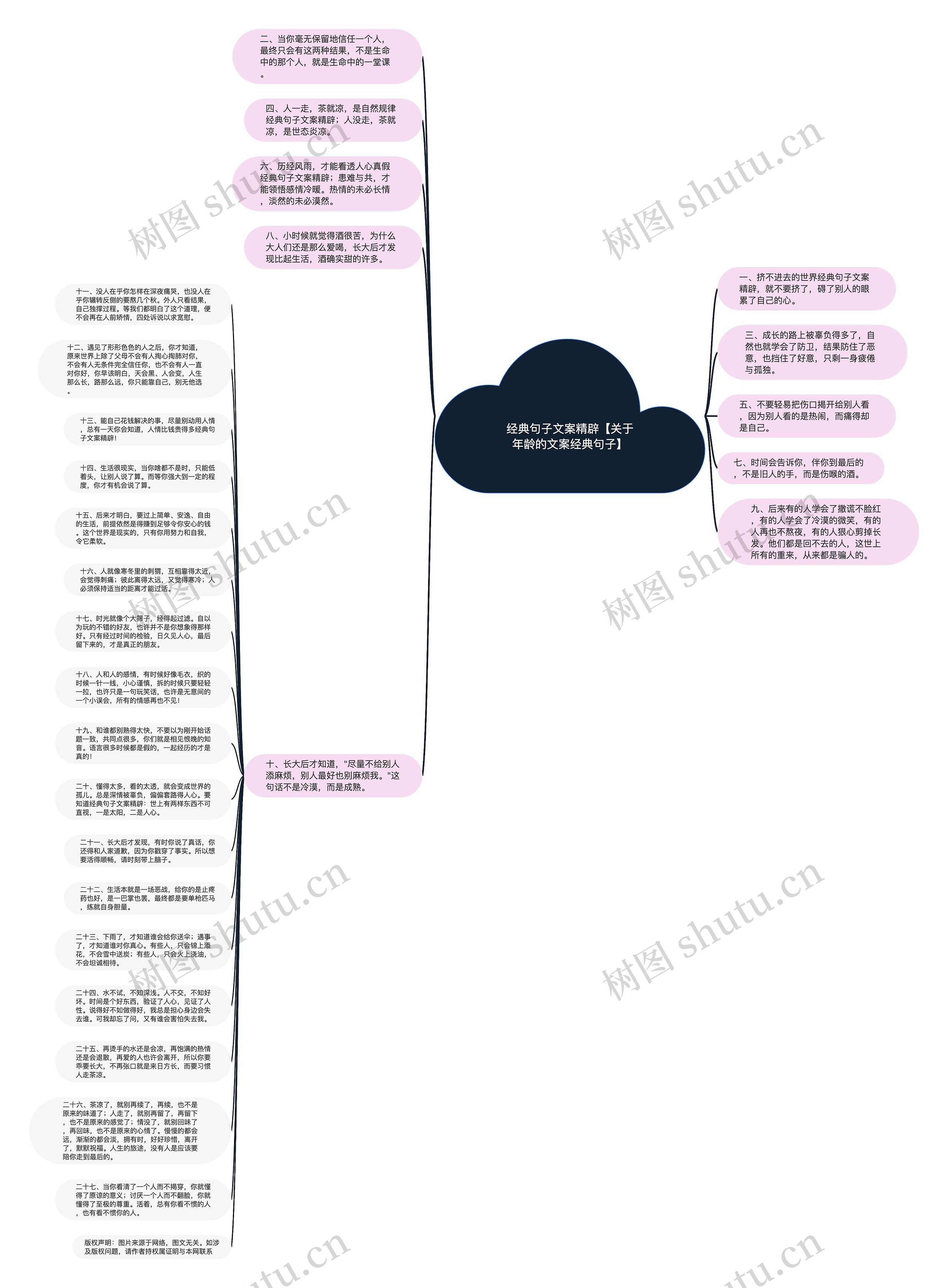 经典句子文案精辟【关于年龄的文案经典句子】思维导图