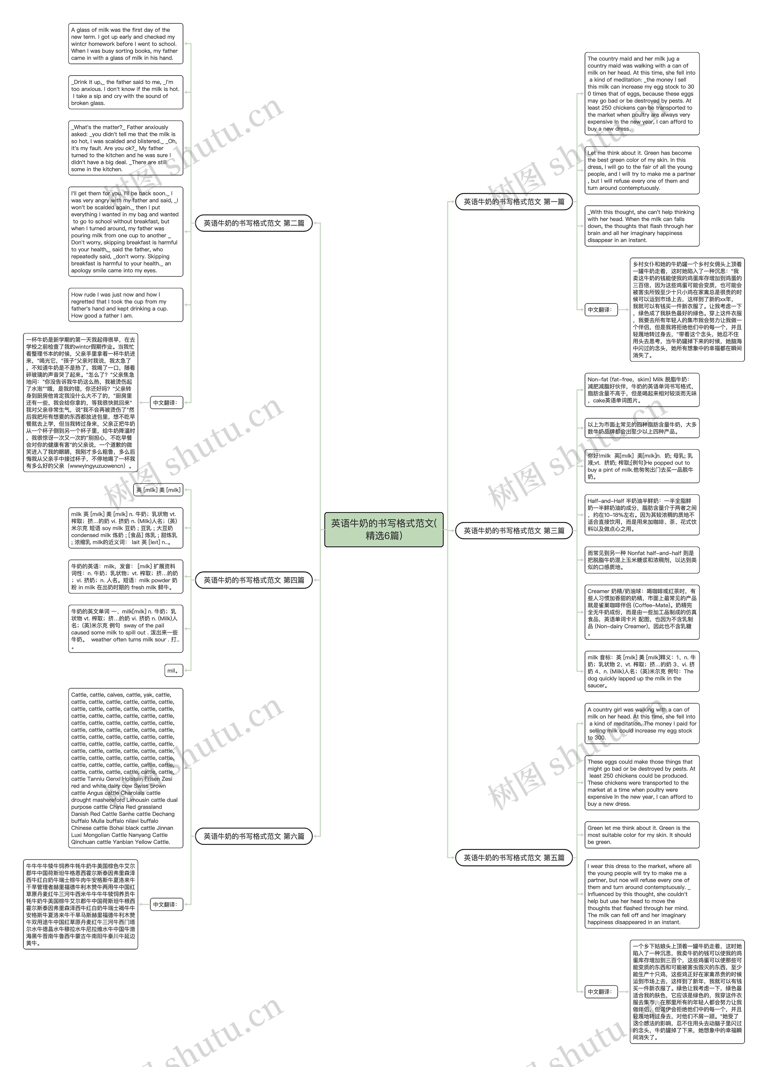 英语牛奶的书写格式范文(精选6篇)思维导图