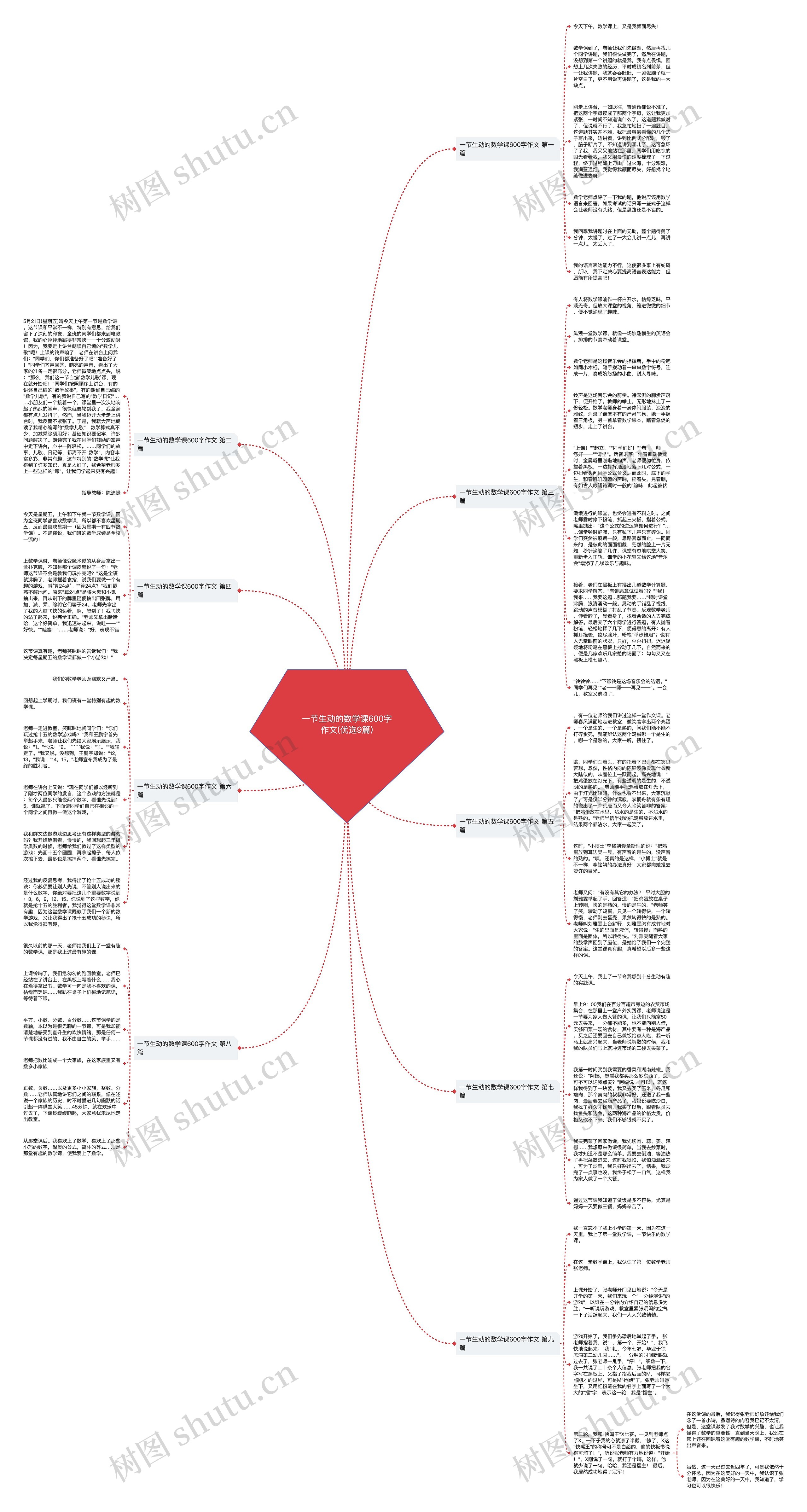 一节生动的数学课600字作文(优选9篇)思维导图