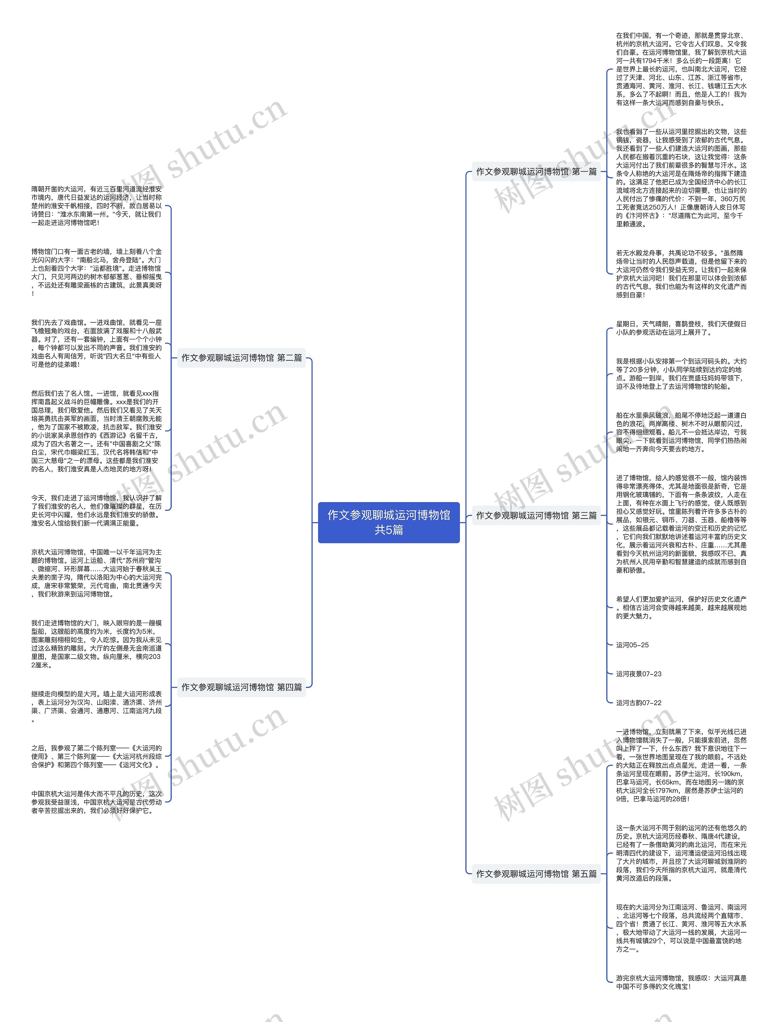 作文参观聊城运河博物馆共5篇思维导图