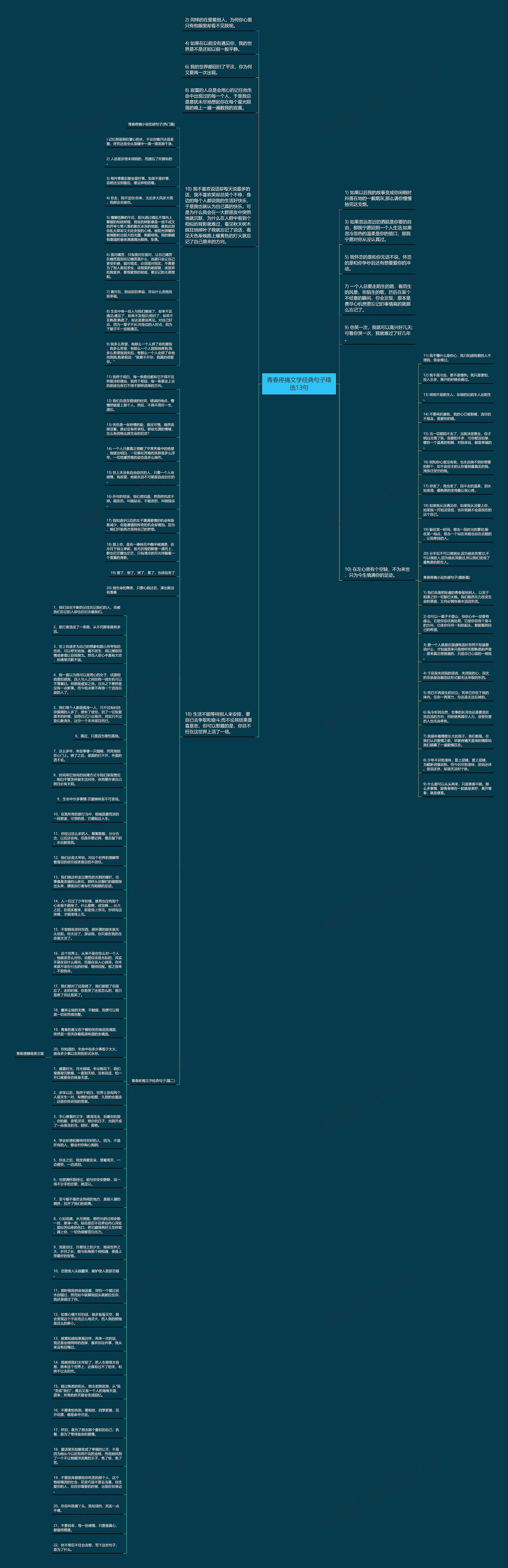 青春疼痛文学经典句子精选13句思维导图