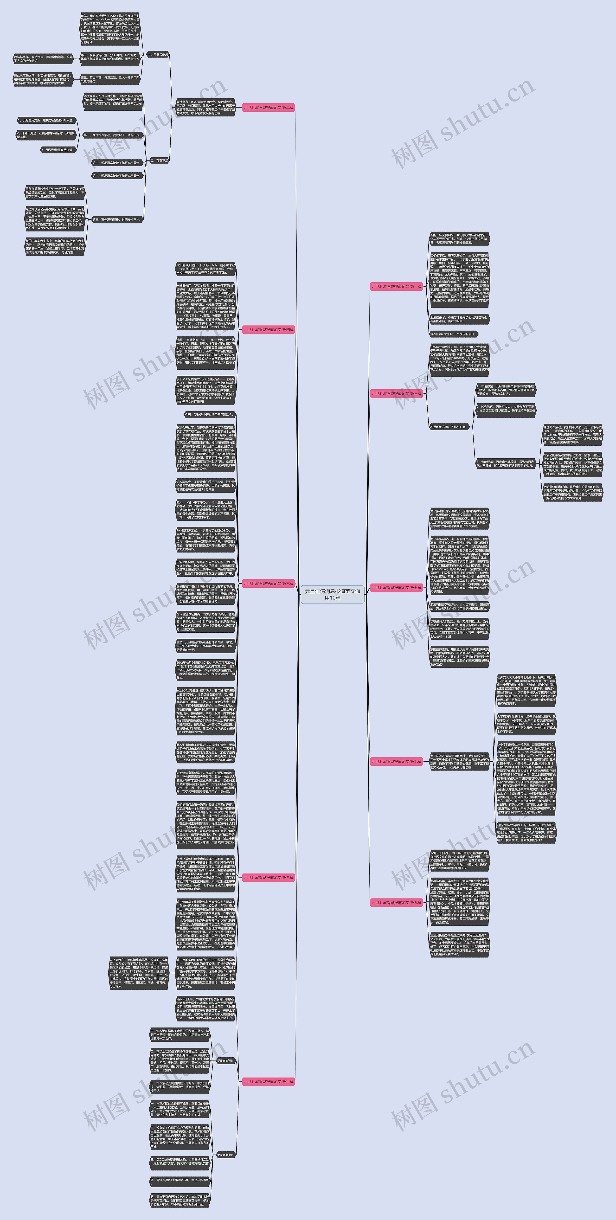元旦汇演消息报道范文通用10篇思维导图