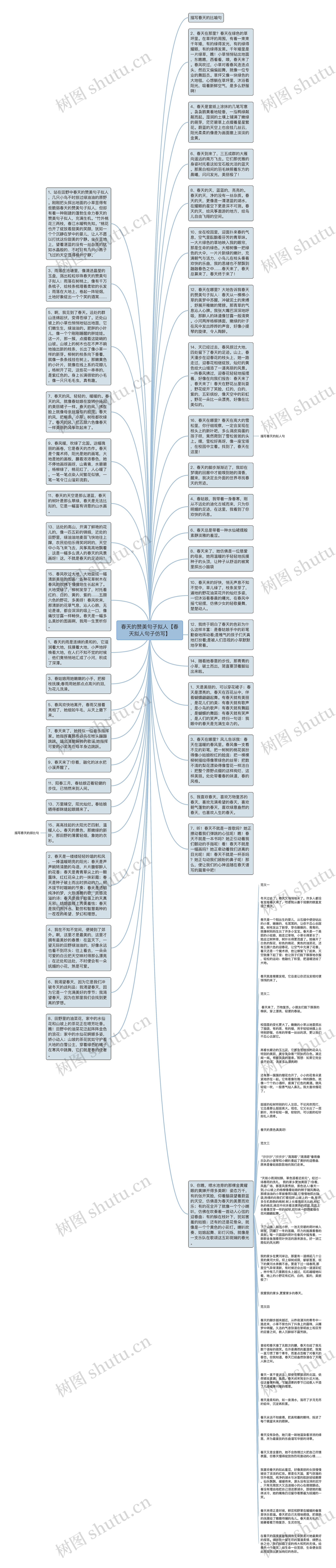 春天的赞美句子拟人【春天拟人句子仿写】思维导图