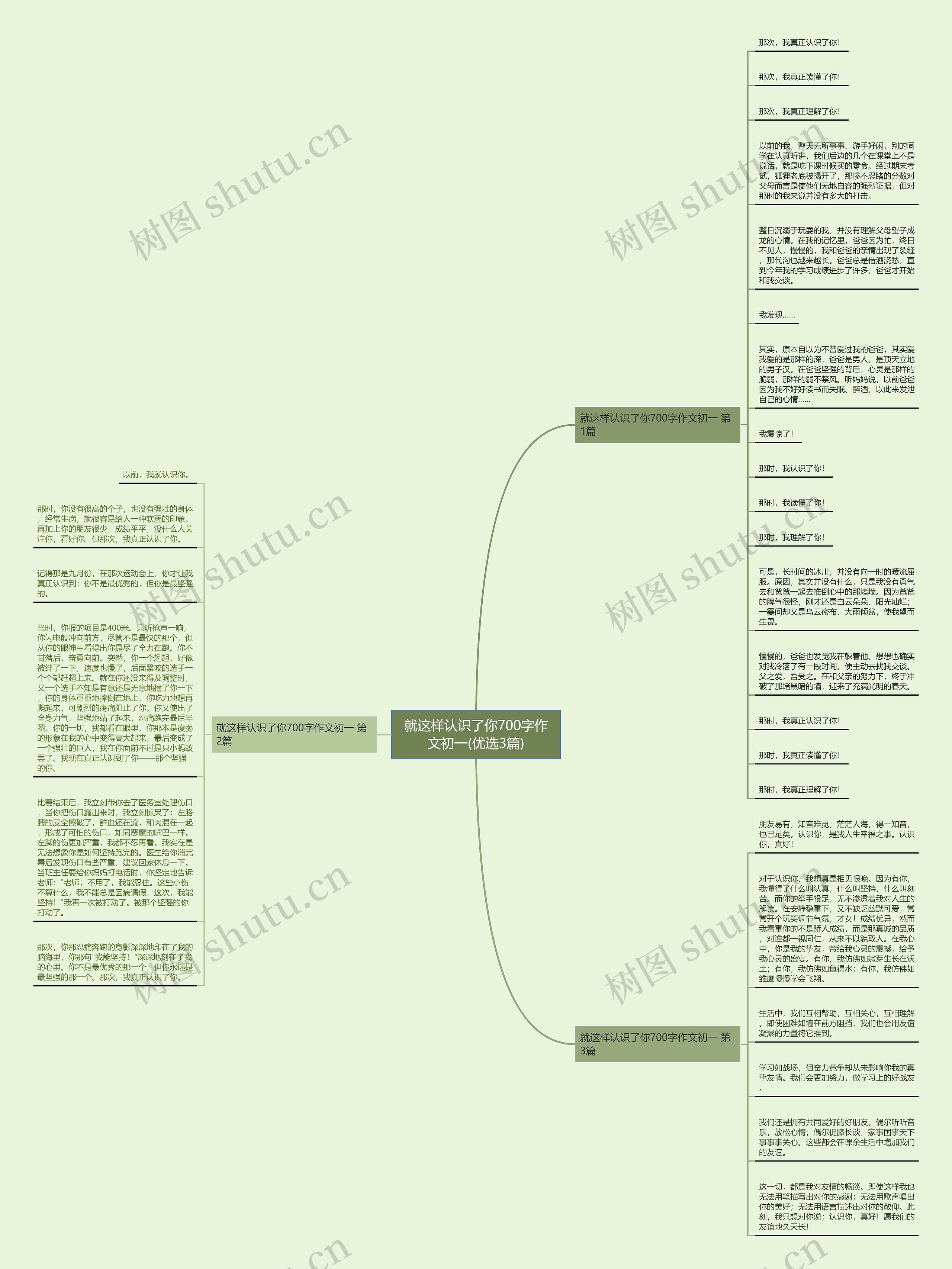 就这样认识了你700字作文初一(优选3篇)思维导图