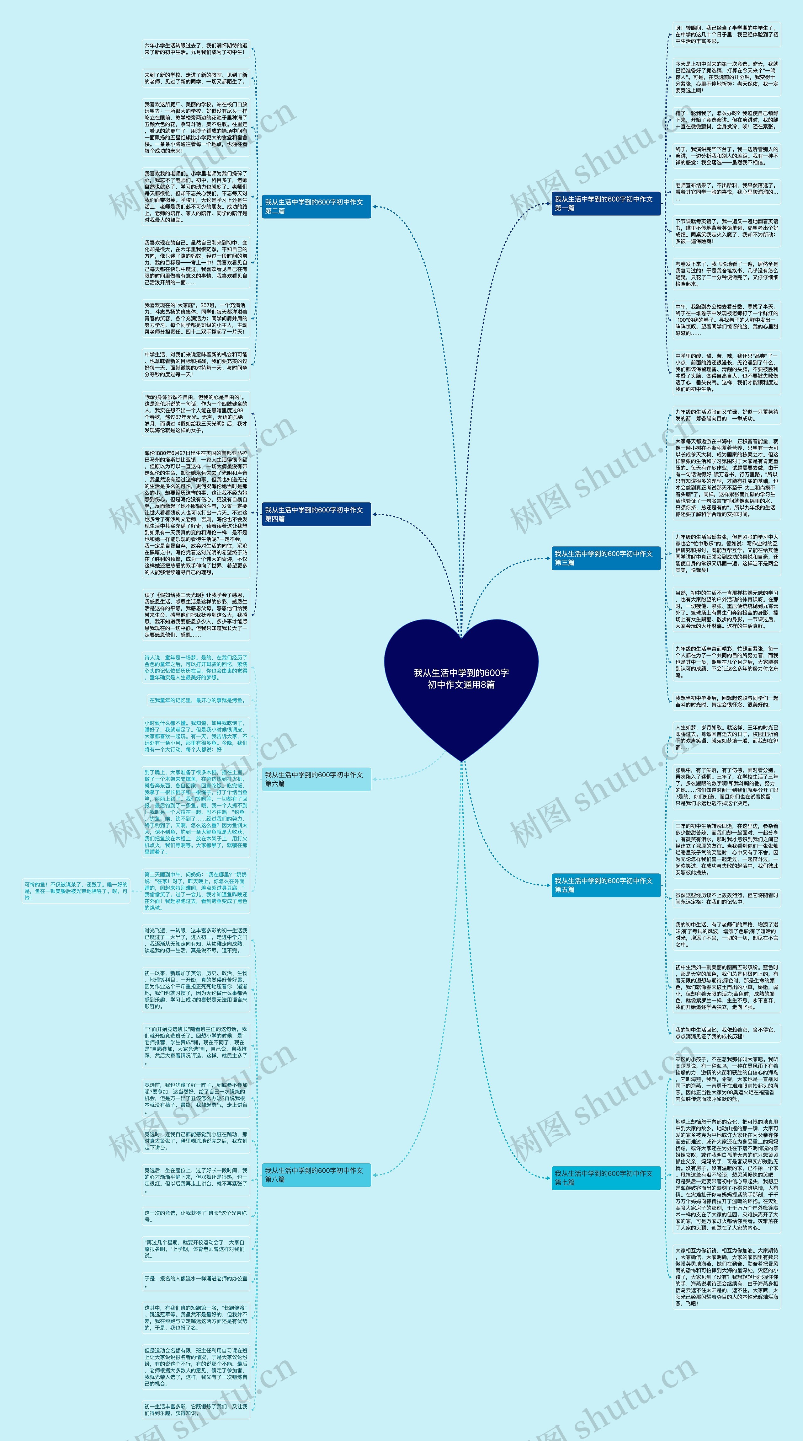 我从生活中学到的600字初中作文通用8篇思维导图