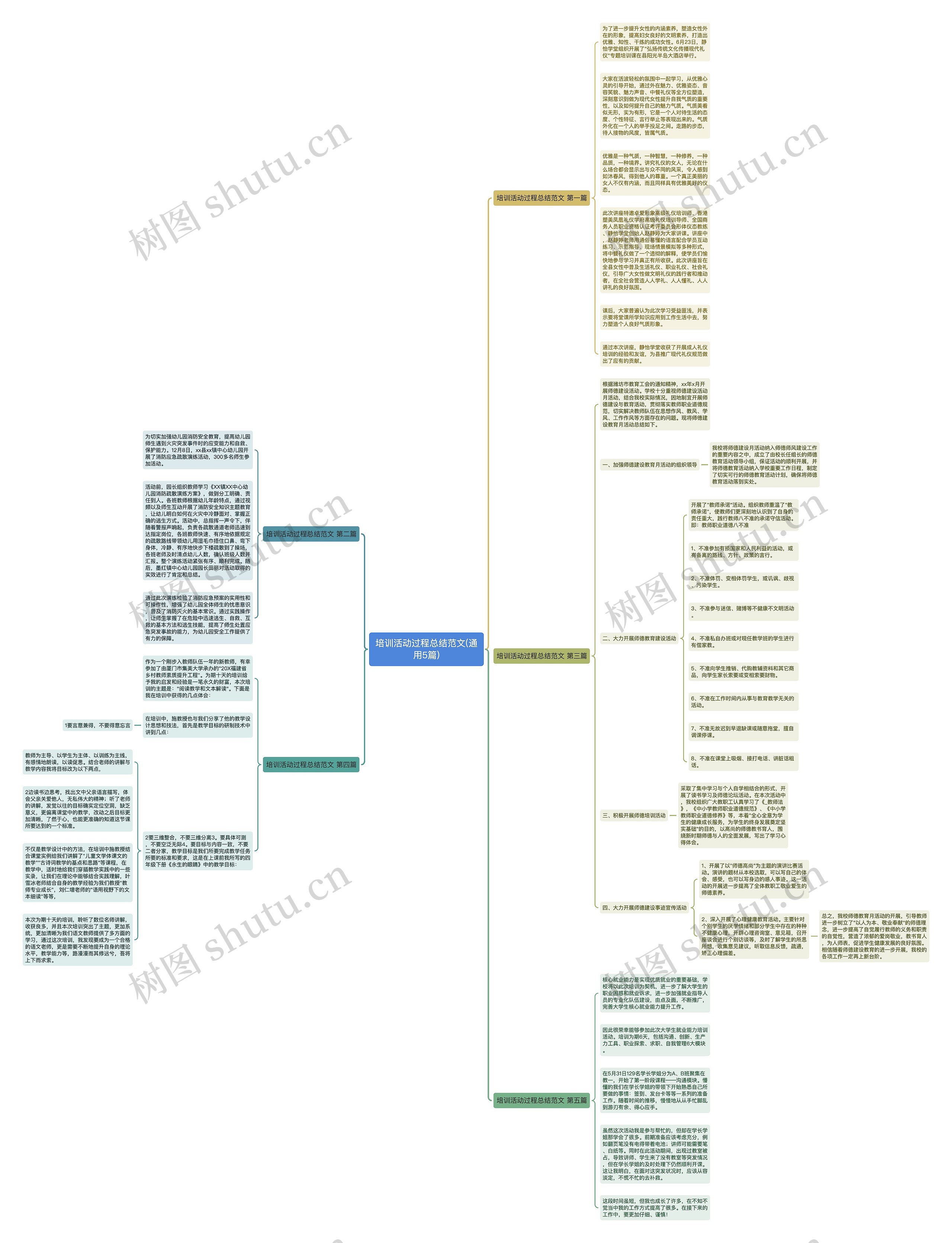 培训活动过程总结范文(通用5篇)思维导图