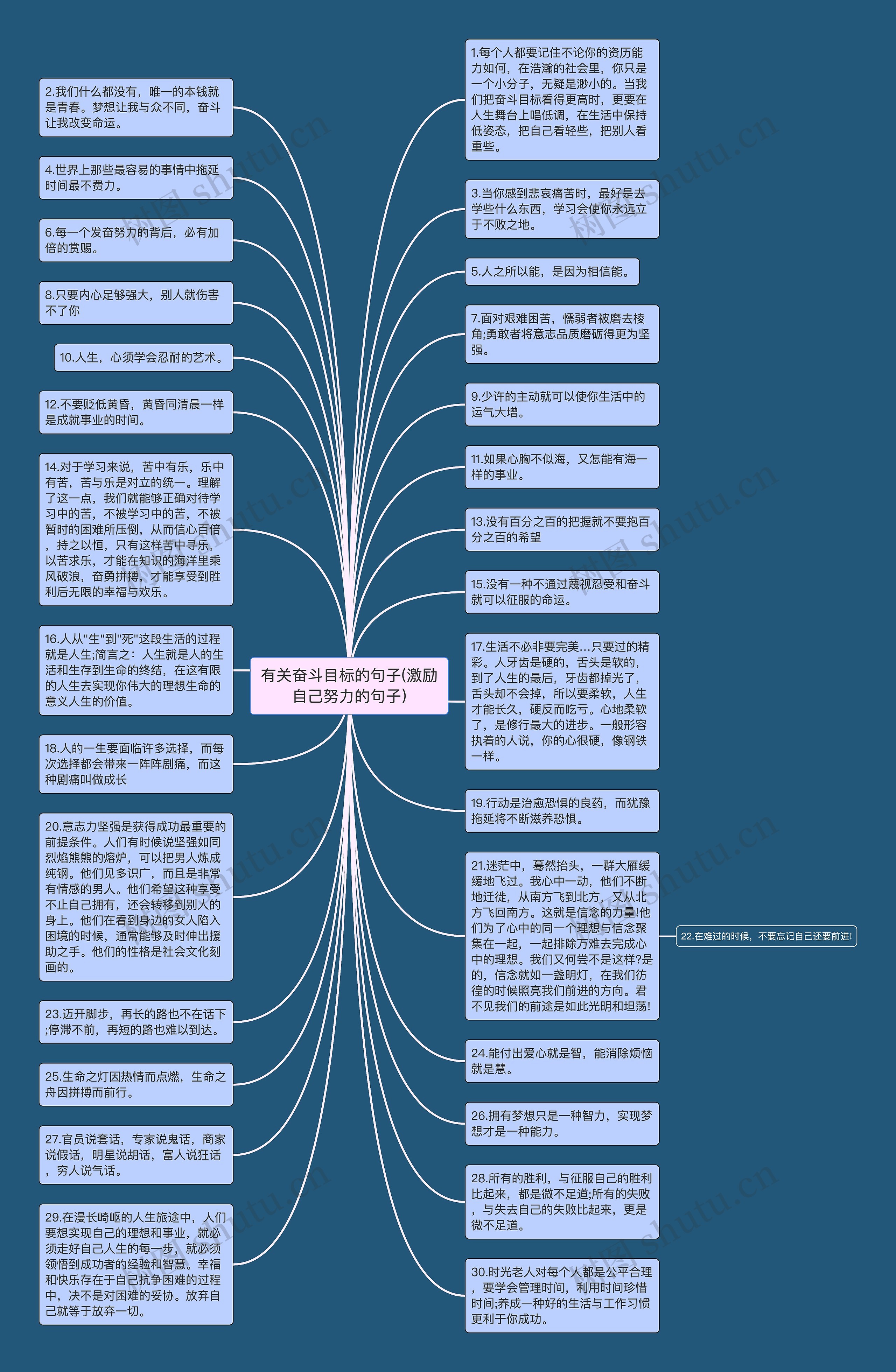 有关奋斗目标的句子(激励自己努力的句子)思维导图