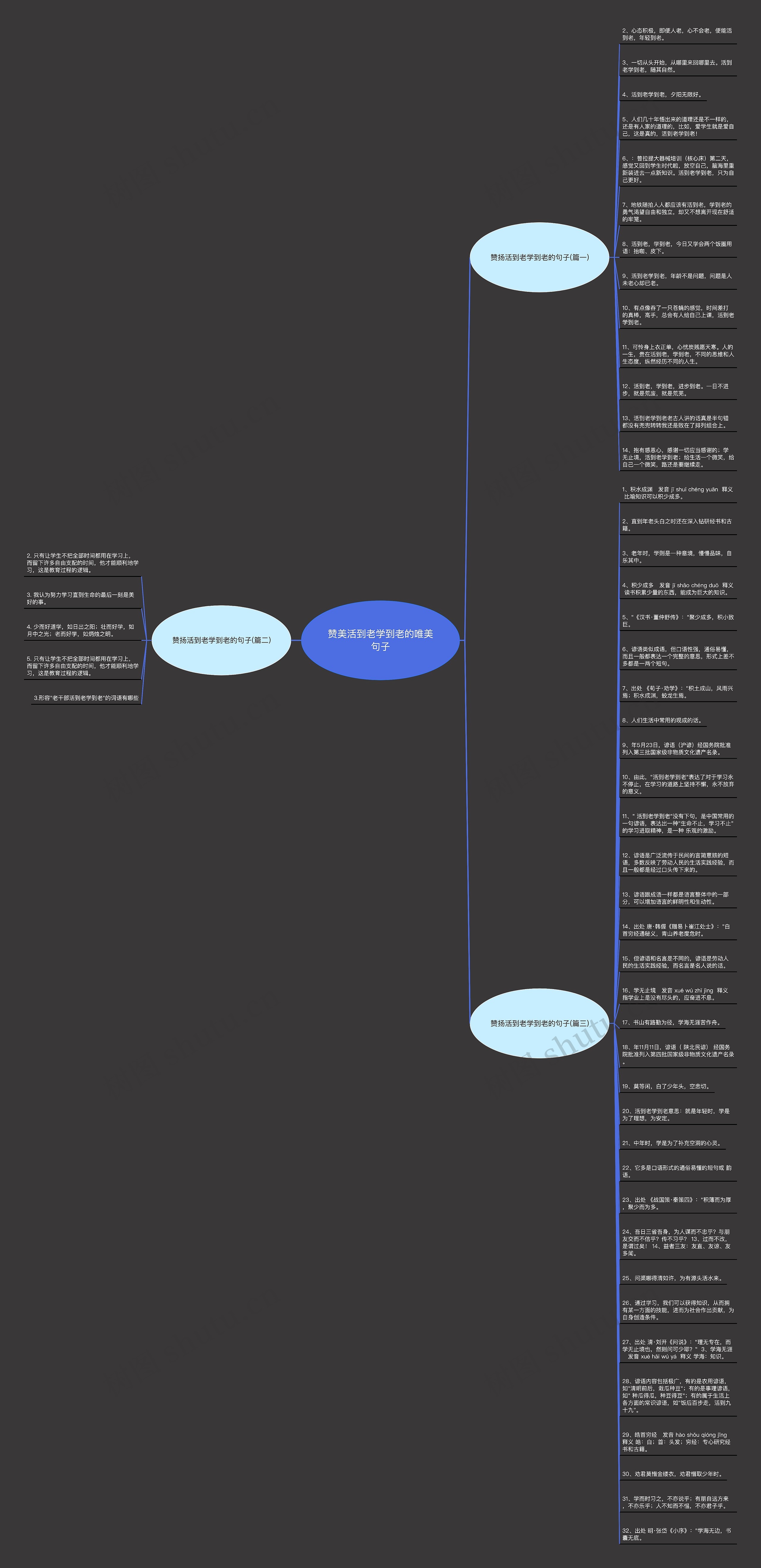 赞美活到老学到老的唯美句子思维导图