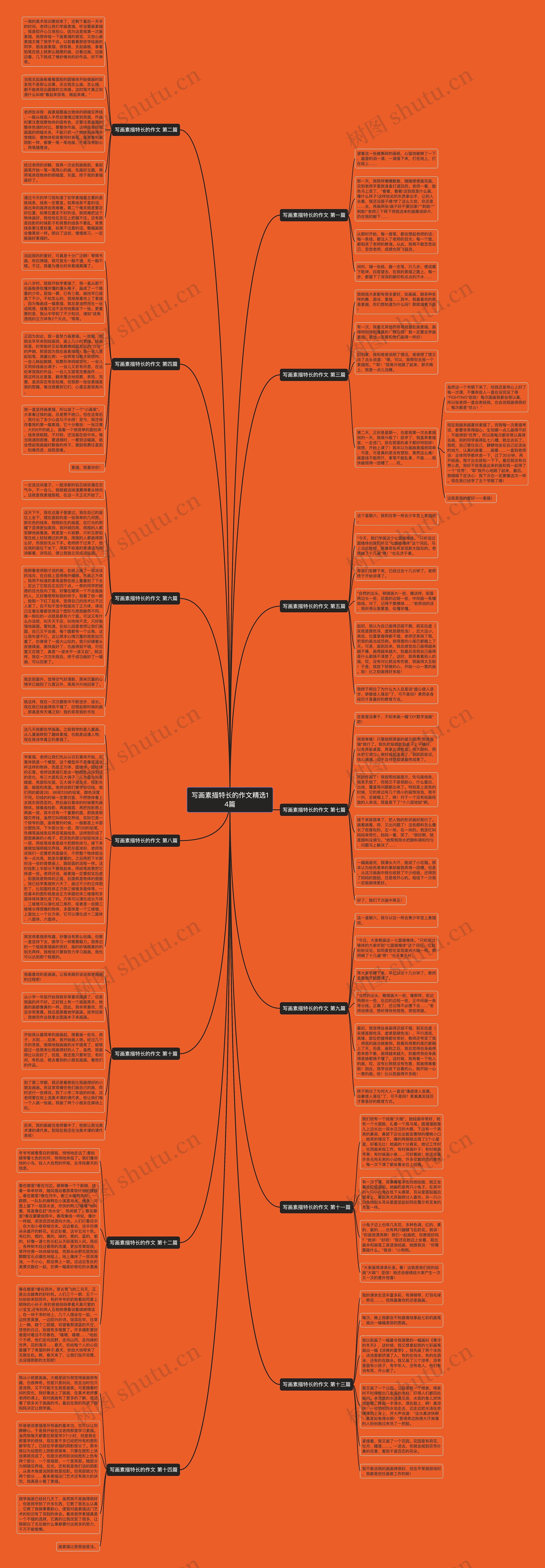 写画素描特长的作文精选14篇思维导图