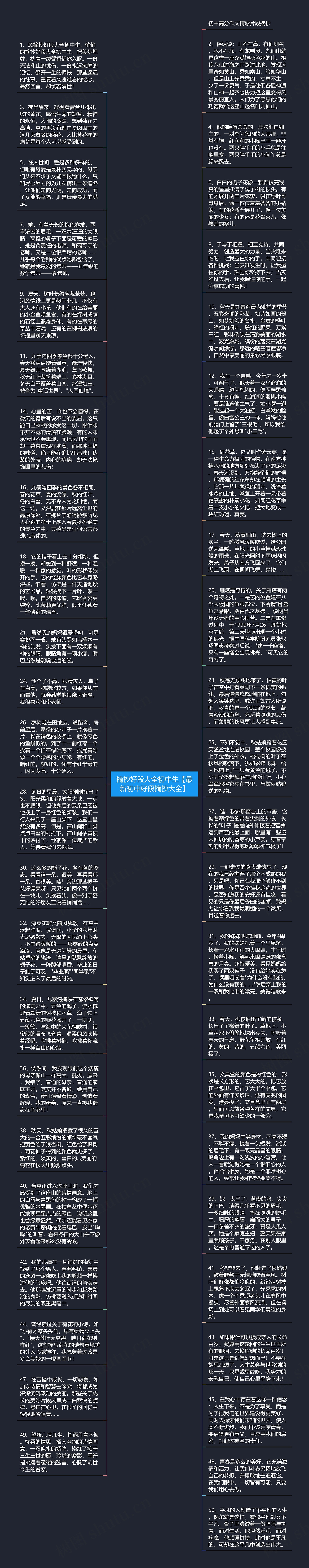 摘抄好段大全初中生【最新初中好段摘抄大全】