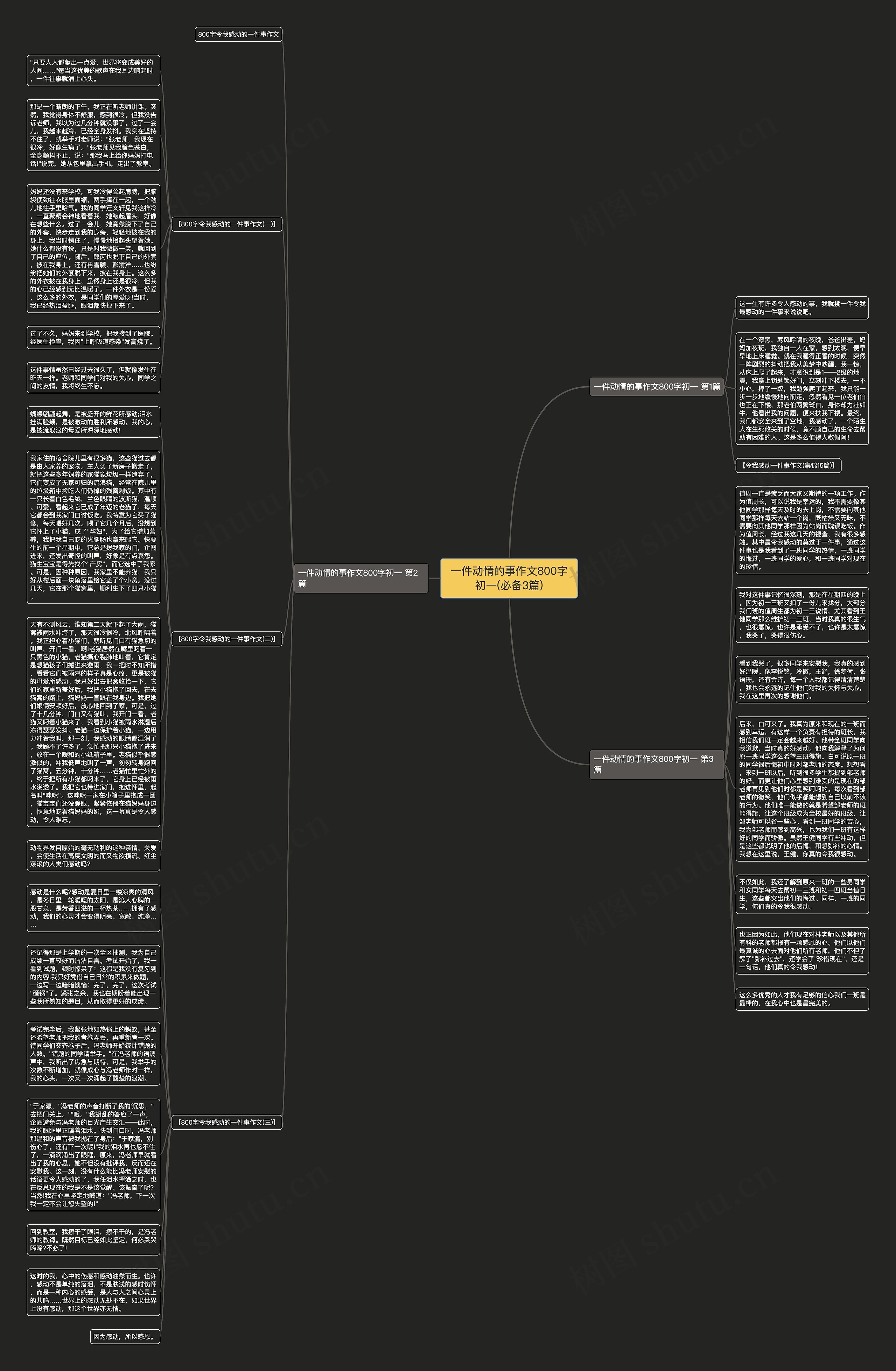 一件动情的事作文800字初一(必备3篇)思维导图