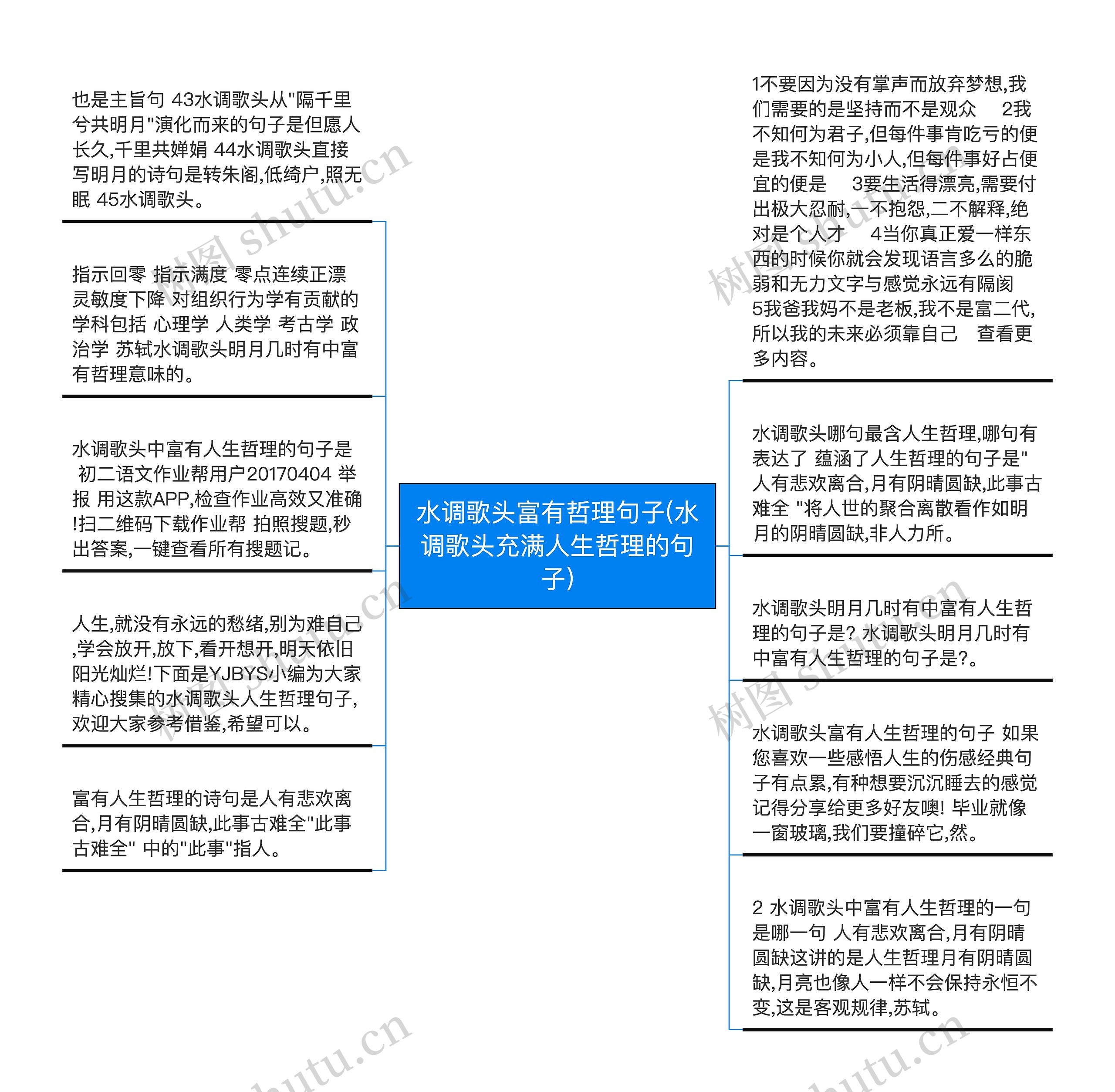 水调歌头富有哲理句子(水调歌头充满人生哲理的句子)思维导图