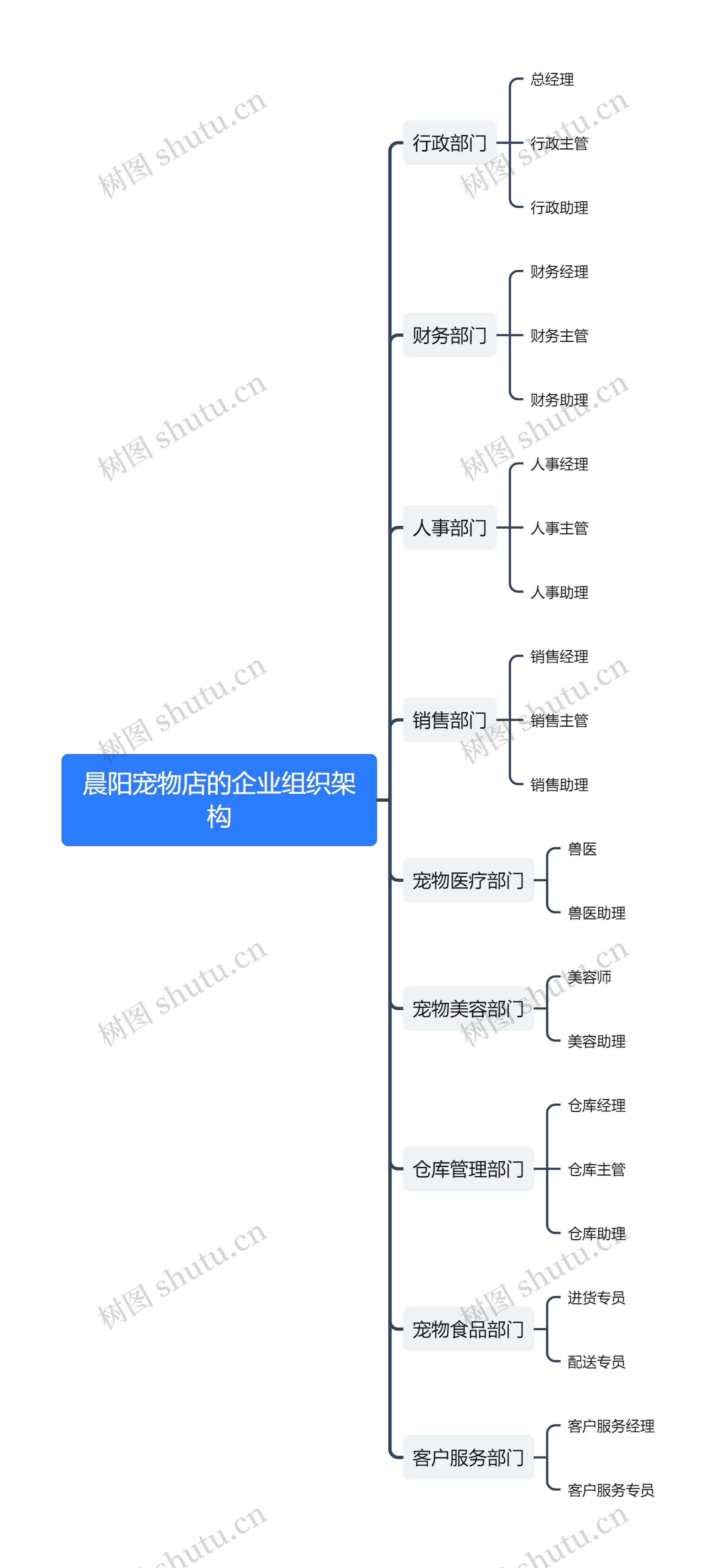 晨阳宠物店的企业组织架构图