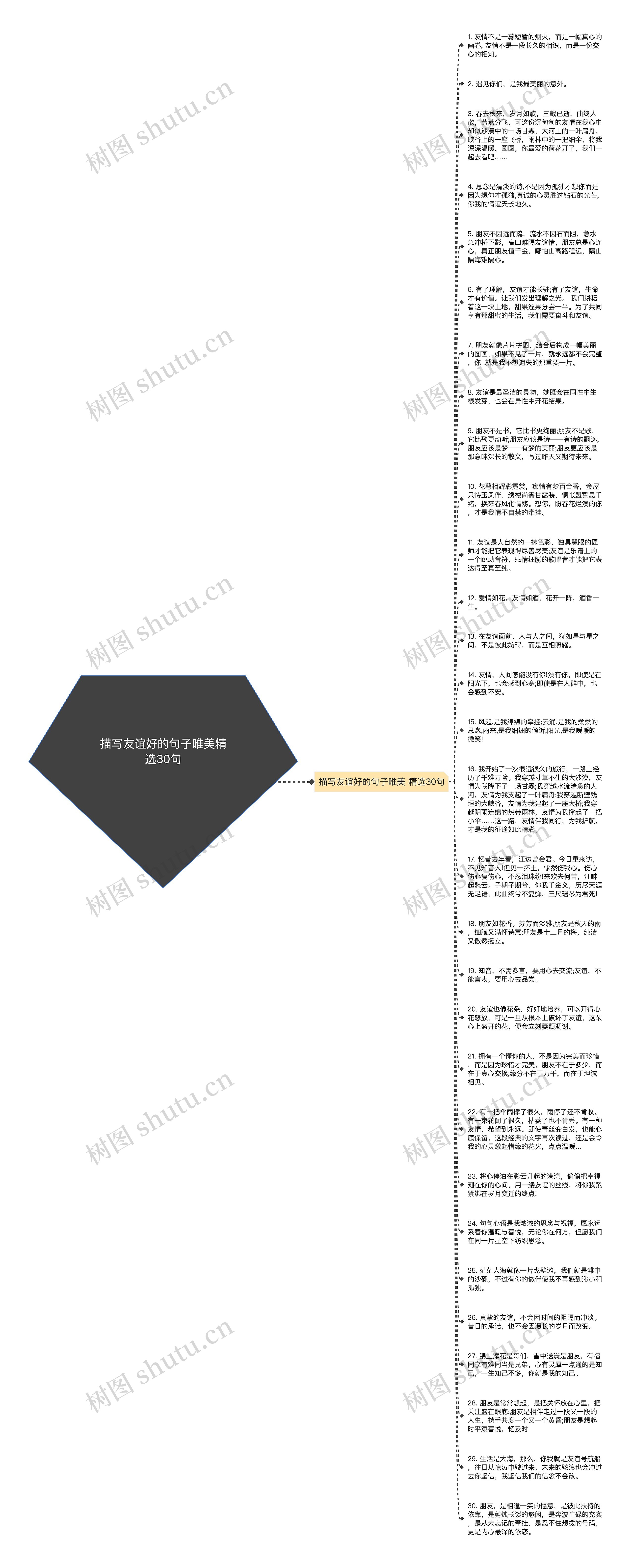 描写友谊好的句子唯美精选30句思维导图