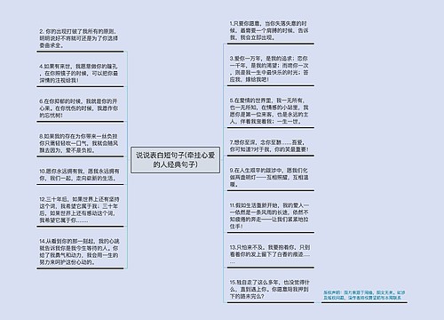 说说表白短句子(牵挂心爱的人经典句子)