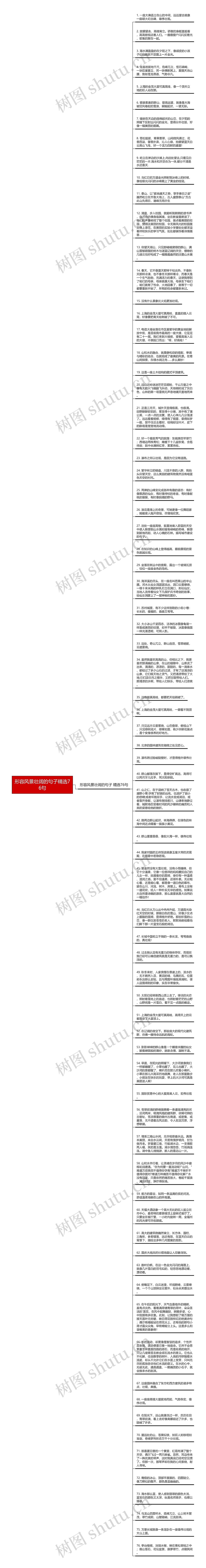 形容风景壮阔的句子精选76句思维导图