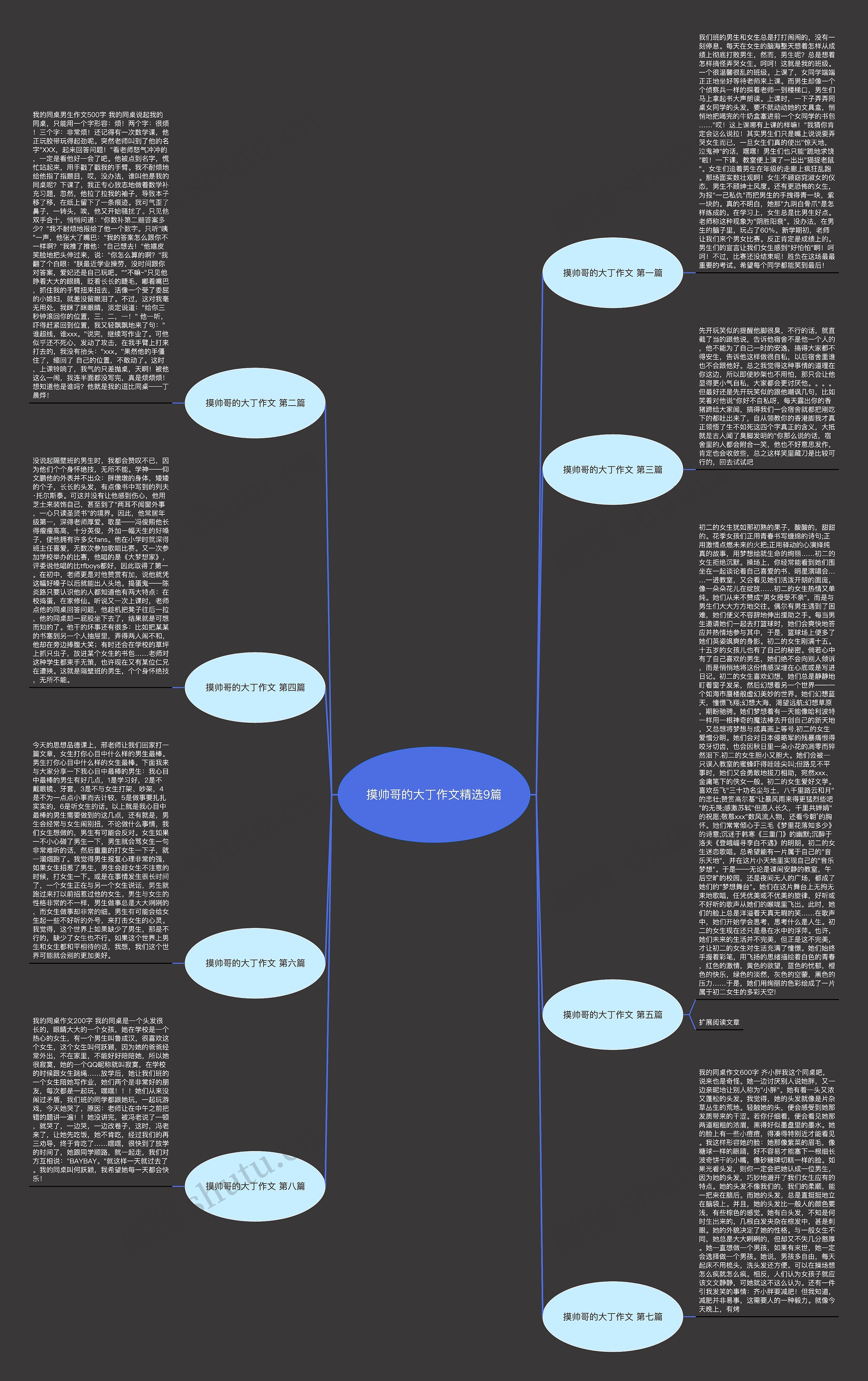 摸帅哥的大丁作文精选9篇思维导图