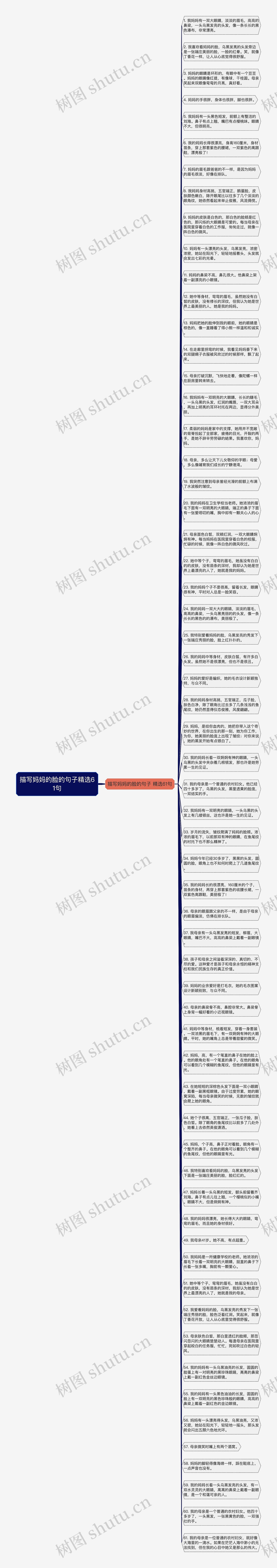 描写妈妈的脸的句子精选61句思维导图